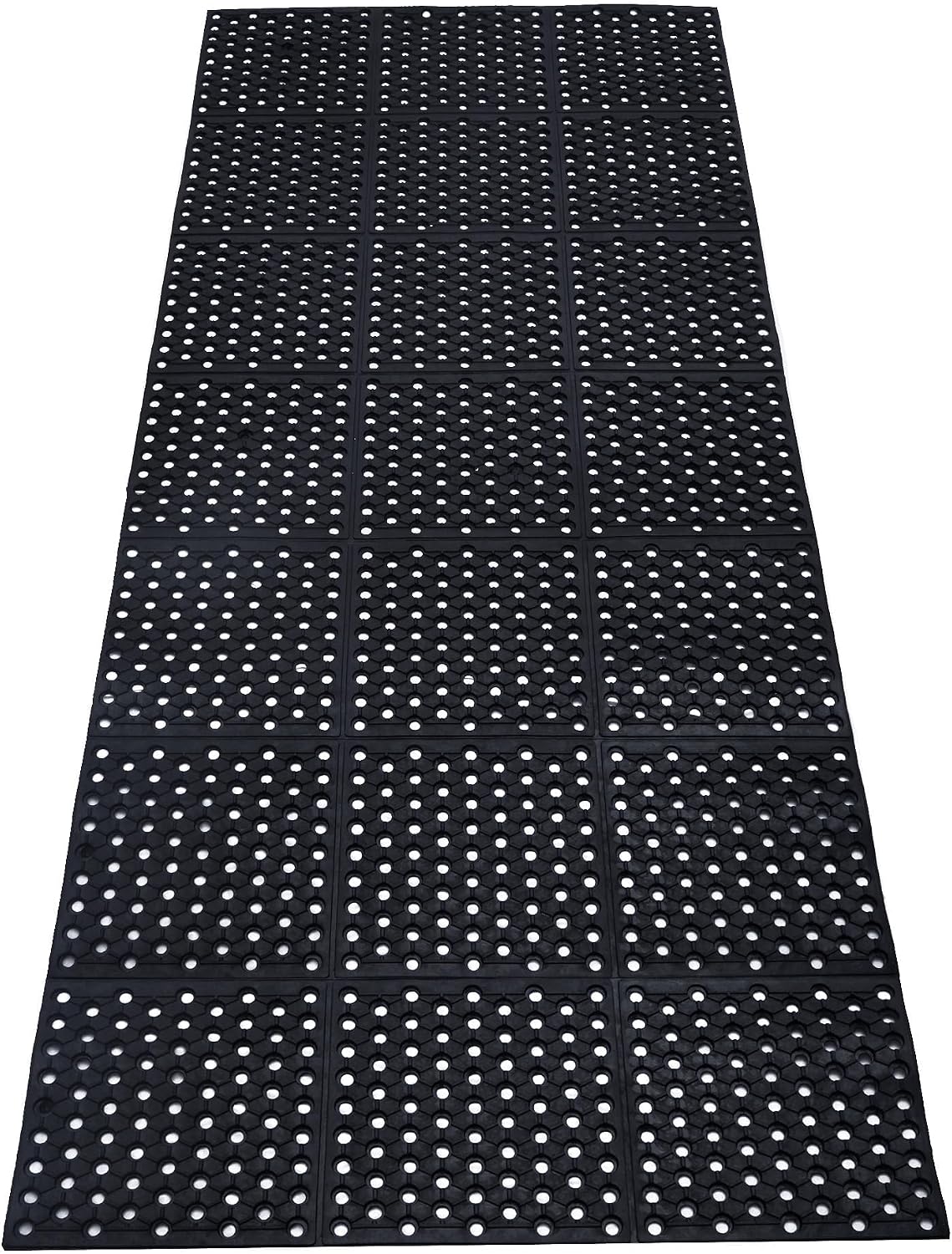 uyoyous Rubber Flooring Mat with Drainage Holes 82.67"x35.43" Resistant Anti-Fatigue Commercial Kitchen Mats with Non-Slip Backing Heavy Duty Rubber