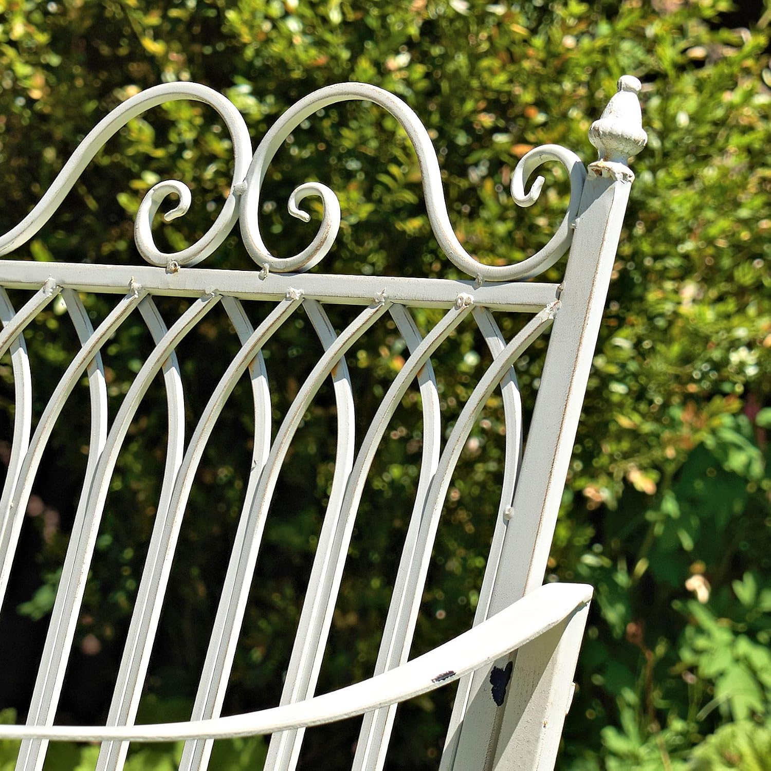 Zaer Ltd. Outdoor Metal Rocking Arm Chair (Arm Chair, Antique White)