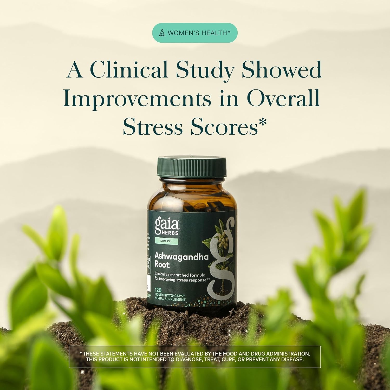 Gaia Herbs Ashwagandha Root 350 mg - Supports Balanced Energy Levels & Positive Outlook*- Supports Healthy Cortisol Balance* - 60 Vegan Liquid Phyto-Caps (30 Servings)