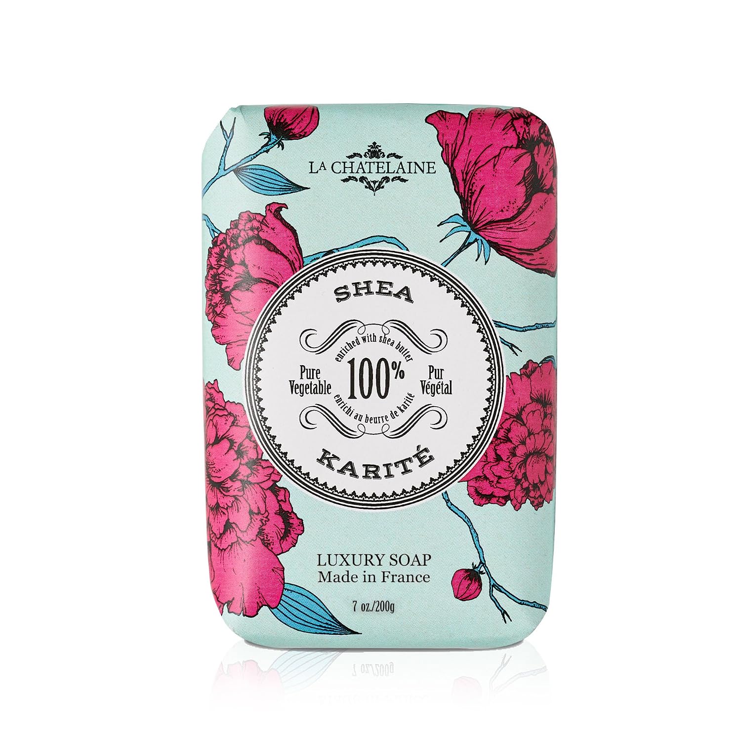 La Chatelaine Luxury Exfoliating Bar Soap | Natural Shea Formula (Sweet Almond, 7 oz)