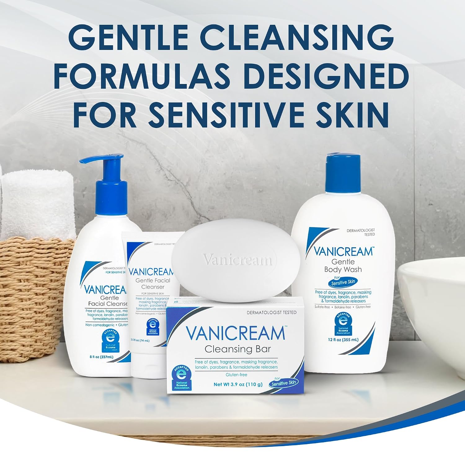 Vanicream Gentle Facial Cleaner with Pump Dispenser, 8 Fl Oz, Formulated without Common Irritants for Sensitive Skin, Removes Makeup, Dirt & Excess Oils, Non-Comedogenic, pH-Balanced Face Wash