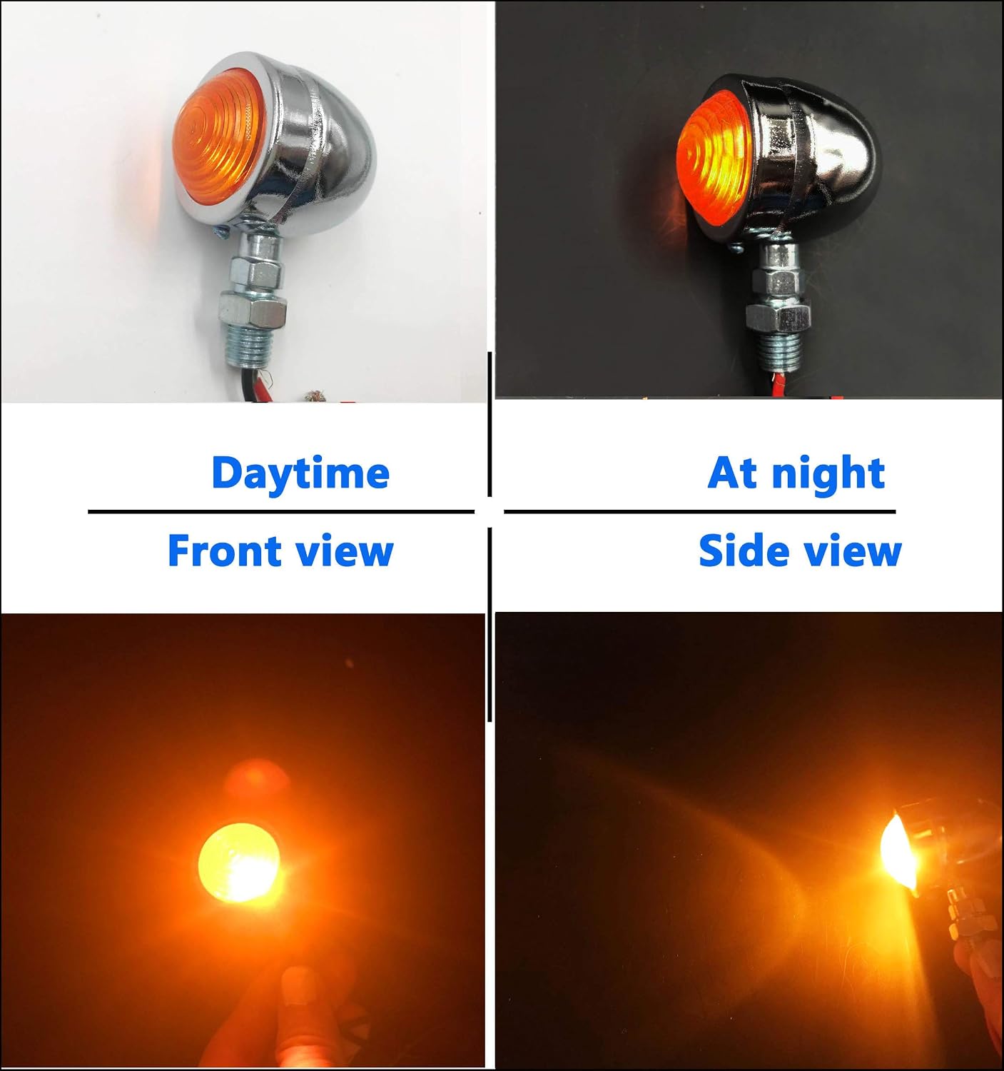 Universal Motorcycle Turn Signals Bullet Blinker Indicator Lights Amber Lamp Light for Sportster Cruiser Bobber Chopper Harley Honda Yamaha Kawasaki