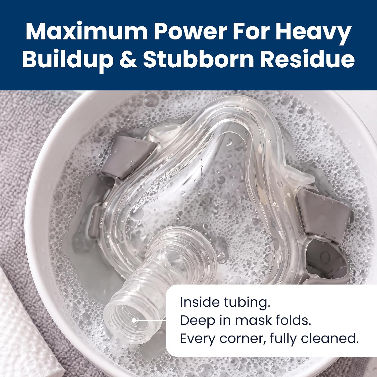 PAPMD CPAP Dissolvable Cleaning Sheets Pro, Light-Moderate Buildup | 30 PCS | Unscented & Dissolvable CPAP cleaning supplies for mask, hose & chamber. Unscented soak & rinse — no scrubbing, no residue.