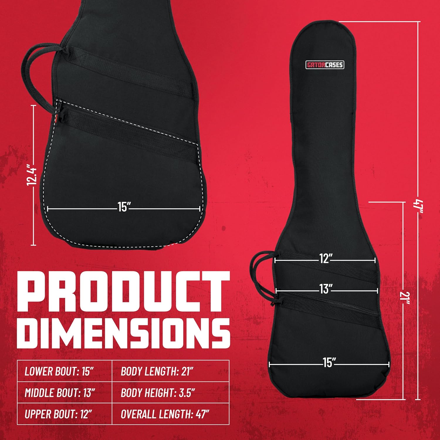 Gator Cases Foam Padded Guitar Gig Bag for Extreme Style Guitar Bodies, Fits Flying V, Explorer, Warlock, and More, up to 47.5" in Length (GBE-EXREME)