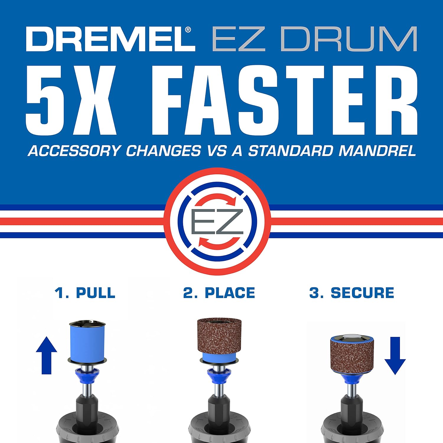 Dremel 160-Piece Rotary Tool Accessory Kit with EZ Lock Technology - 1/8" Shank - Cutting Bits, Polishing Wheel and Compound, Sanding Drums and Sanding Discs (710-08) | EZ Lock technology, cutting, polishing and sanding accessories