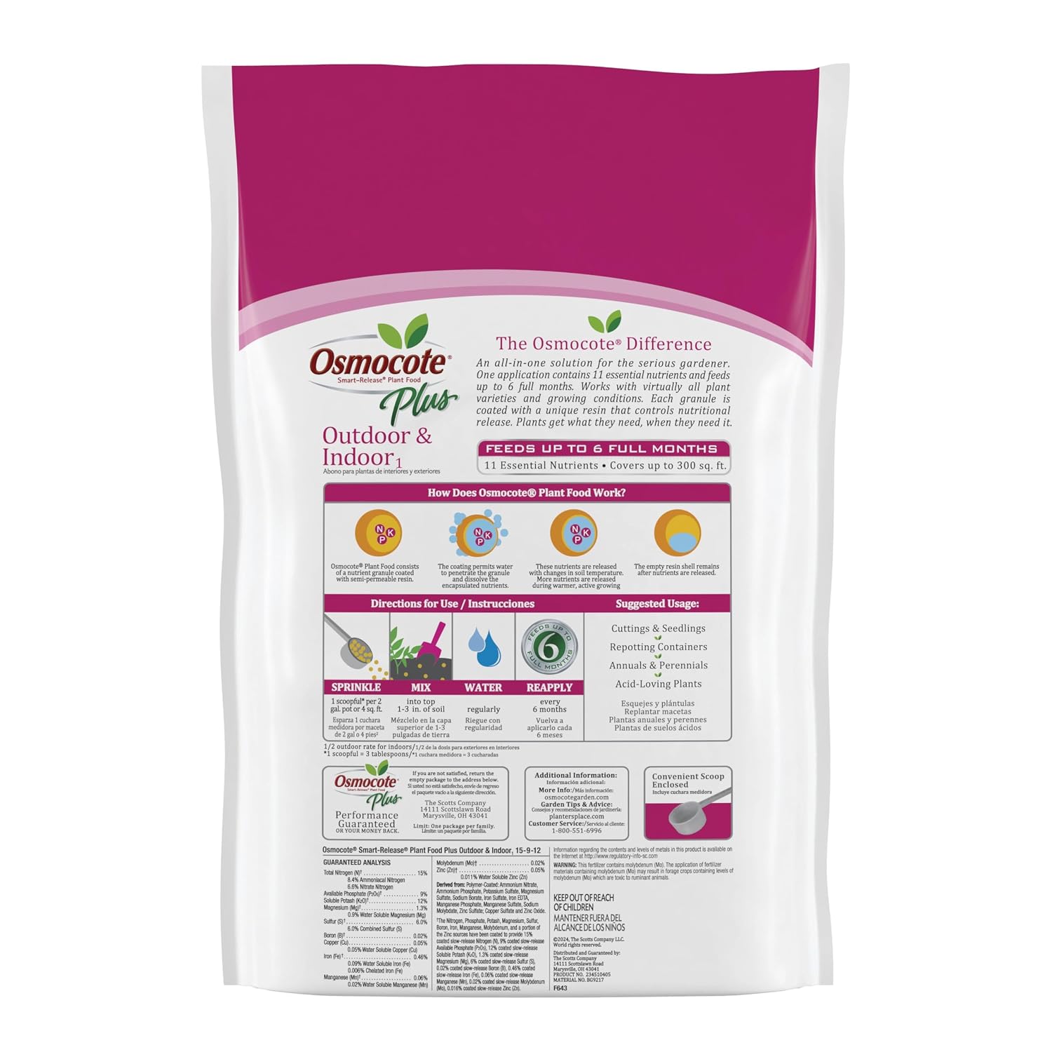 Osmocote Smart-Release Plant Food Flower & Vegetable, 4.5 lb. | For Edible Plants, Seasonal Vegetables, Fruits, Flowers, Herbs and More