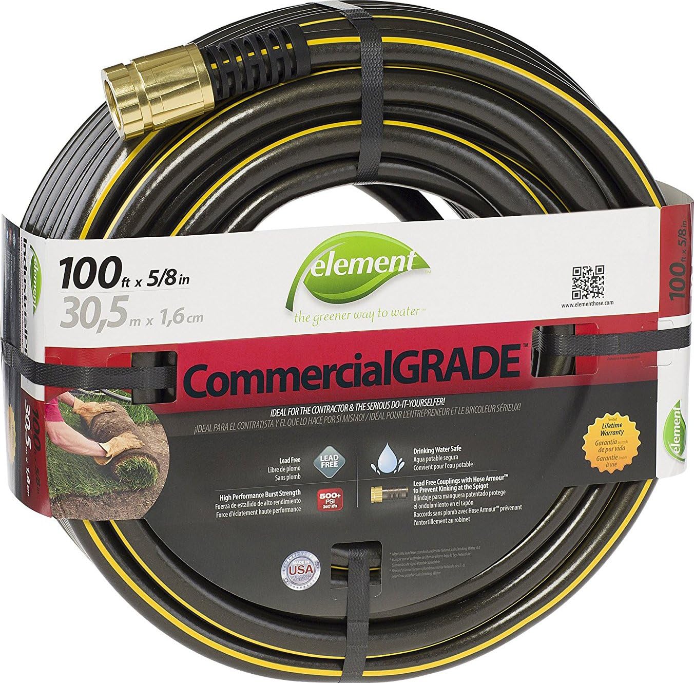 Swan Element Industrial Water Hose, Lead-Free and Kink-Resistant