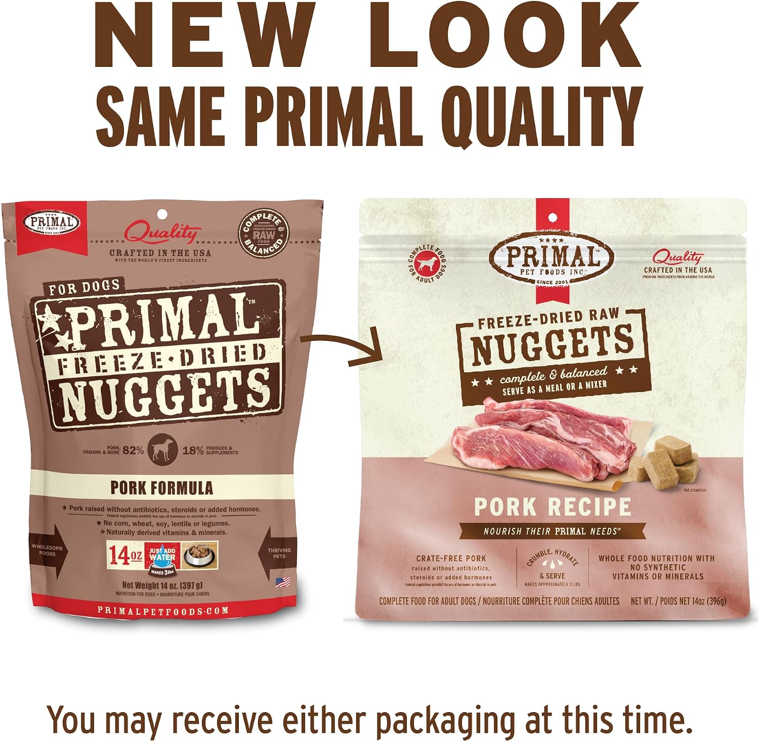 Primal Freeze Dried Raw Dog Food Nuggets, Beef, 14 oz | Complete & Balanced Nutrition, Meal, Topper or Treat, Grain-Free, High Protein, No Synthetic Vitamins & Minerals