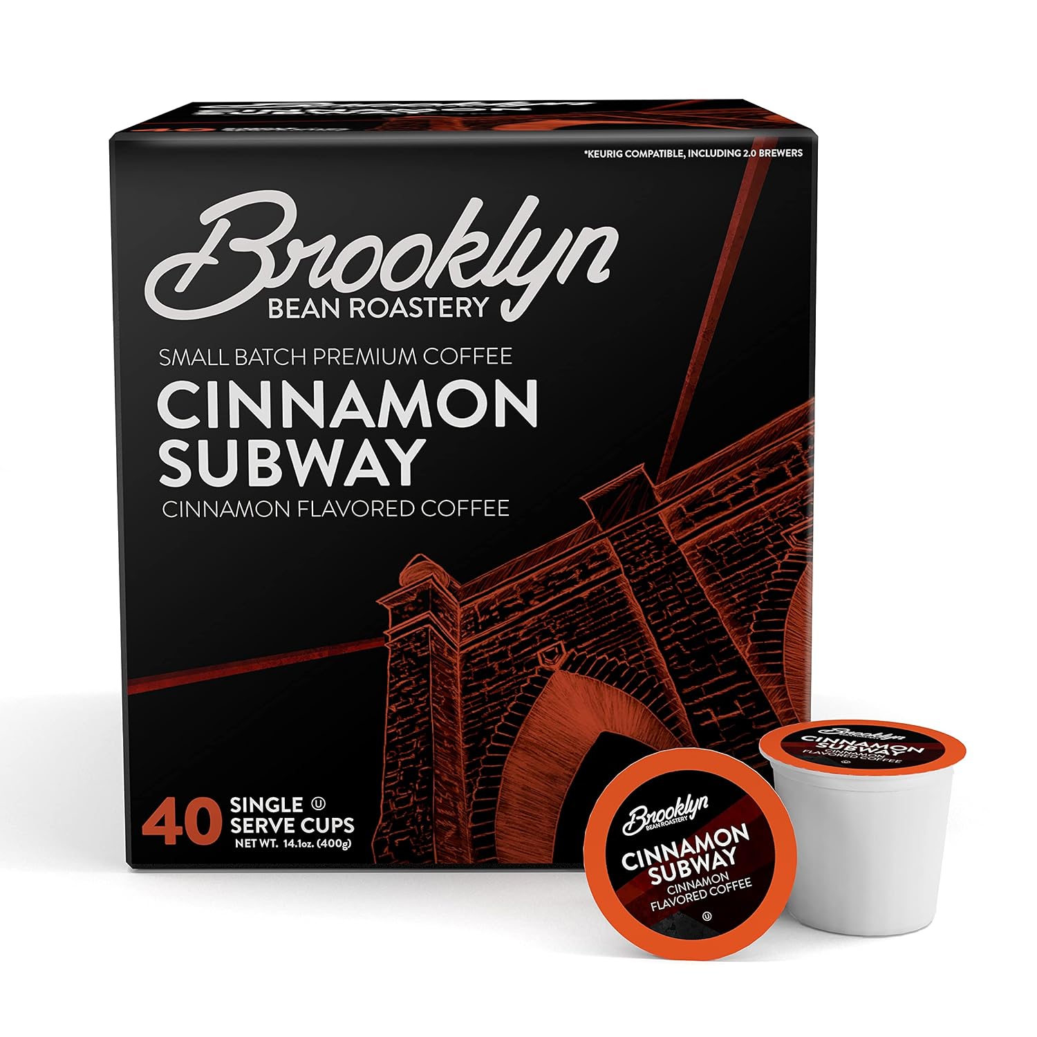Brooklyn Beans Colombian Gourmet Coffee Pods - Compatible with Keurig K Cup Brewers Including 2.0 Machines, 40 Count, Rich and Smooth Colombian Medium Roast