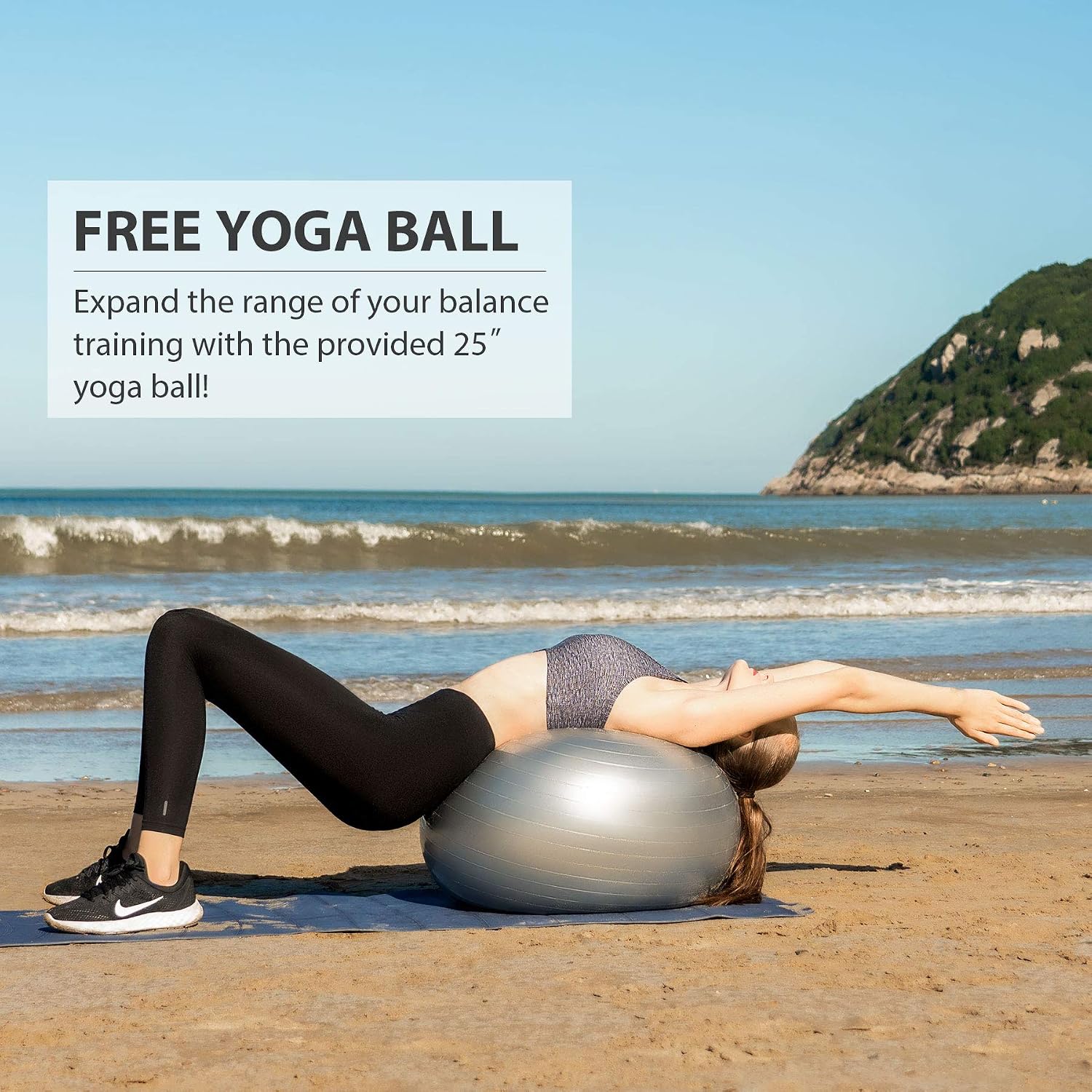 ZELUS 25in. Balance Ball | 660lb Inflatable Half Exercise Ball Wobble Board Balance Trainer w Nonslip Base | Half Yoga Ball Strength Training
