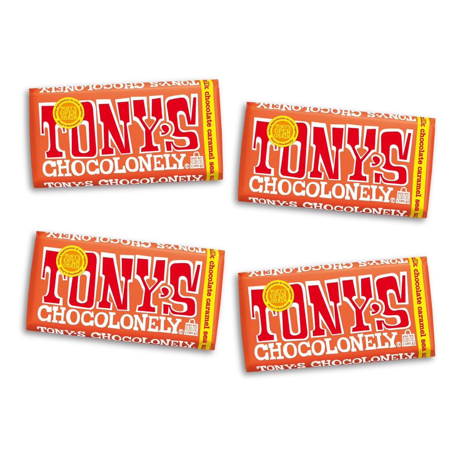 Tony’s Chocolonely Super Duper Milk Chocolate Candy Bar Bundle, Milk & White Chocolate With Sea Salt, Caramel, Pretzel Toffee, Almond, Hazelnut, Made From Quality Fairtrade Cocoa, 6 Bars, 6.35 Oz Each