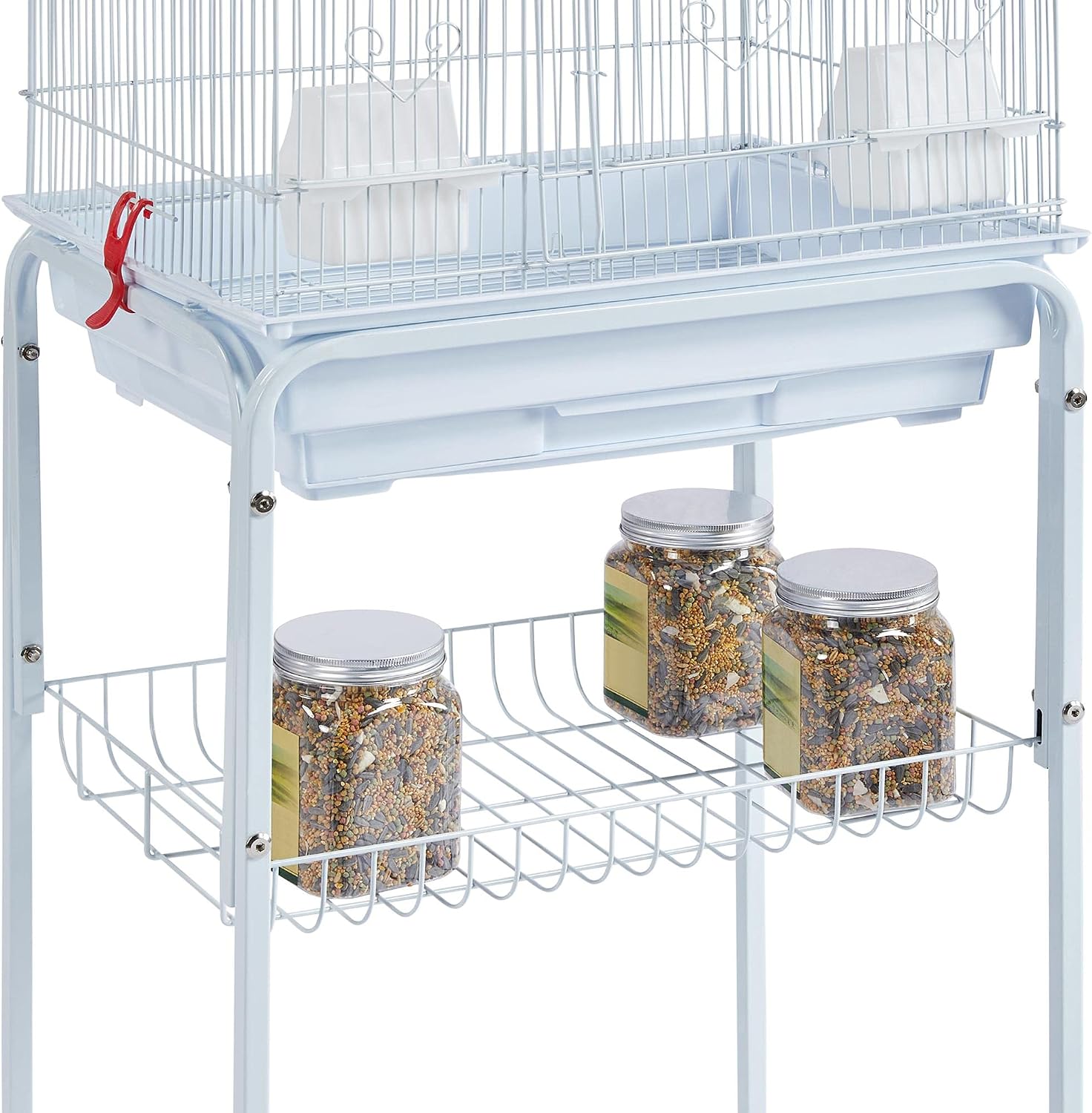 Yaheetech Bird Cage 64'' Medium Small Parrot Parakeet Bird Cages with Detachable Rolling Stand for Parrot Lovebirds Finches Parakeets Budgie Parrotlet Conures, Pet Flight Birdcage