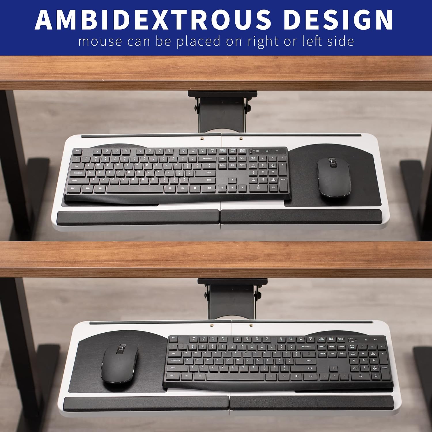 VIVO Adjustable Computer Keyboard and Mouse Platform Tray, Ergonomic Under Table Desk Mount Drawer