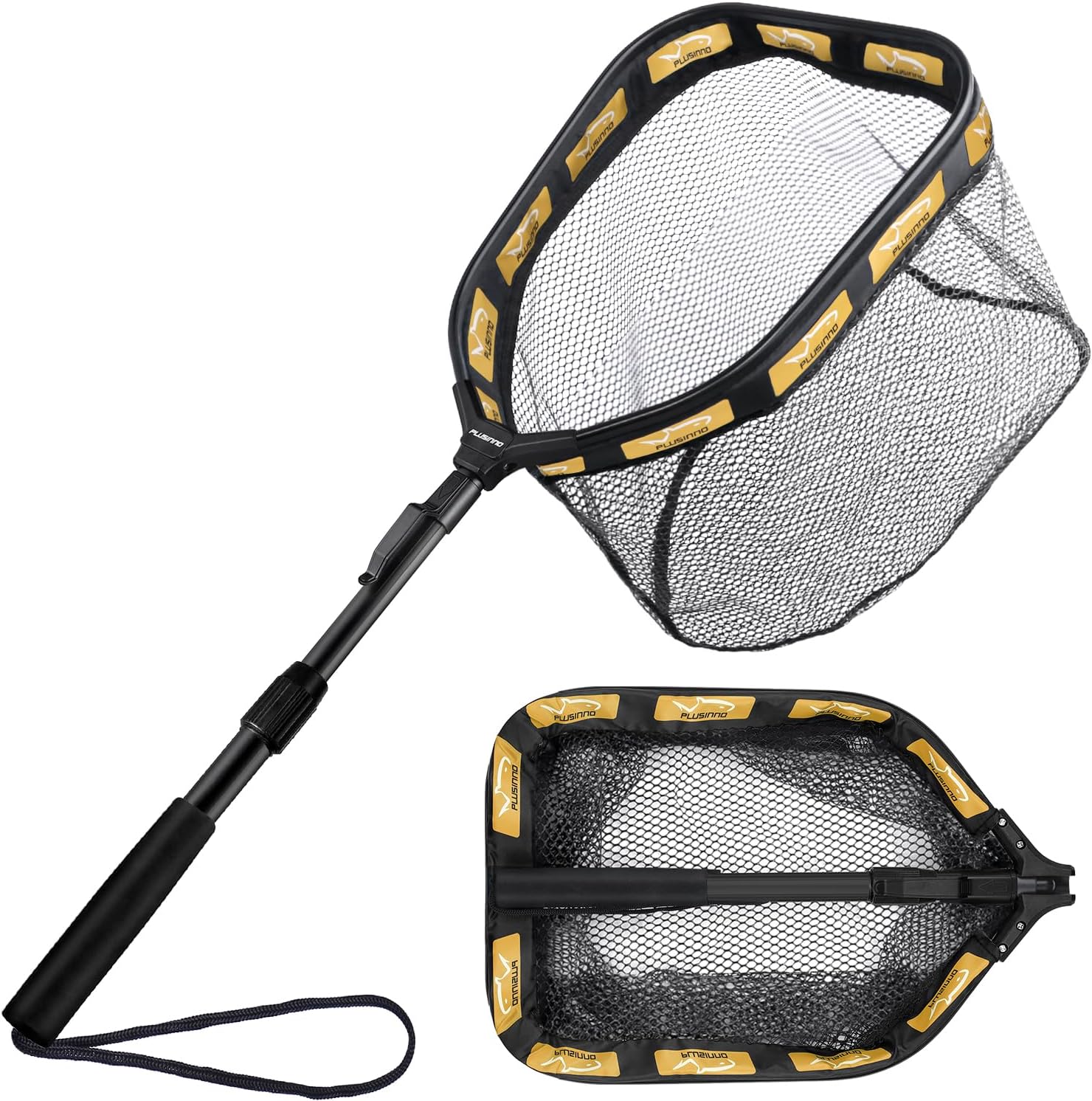 PLUSINNO Floating Fishing Net for Steelhead, Salmon, Fly, Kayak, Catfish, Bass, Trout Fishing