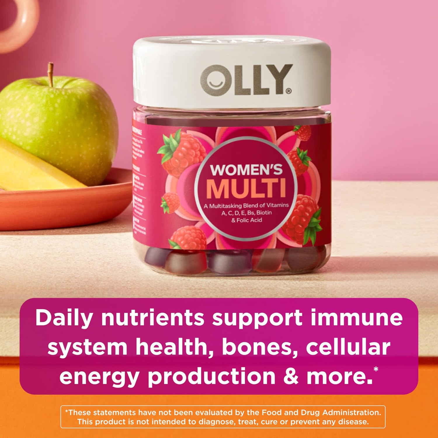 OLLY Women's Multivitamin, Supports Overall Wellness,* Biotin - 90 Count