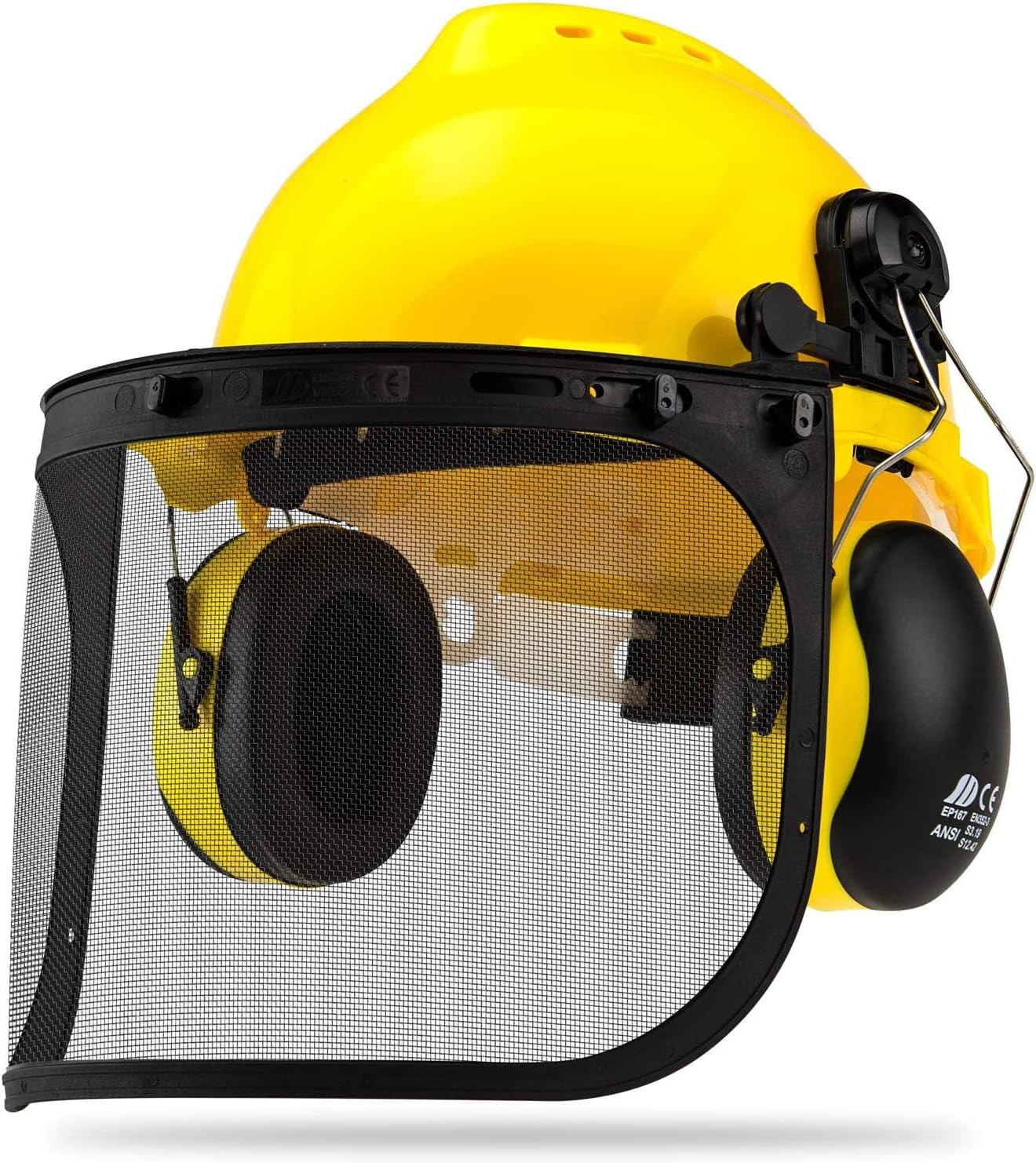 NEIKO 53880A Forestry Helmet for Safety with Shield and Earmuffs, Chainsaw Helmet with Face Shield, Hard Hat Safety Gear Equipment