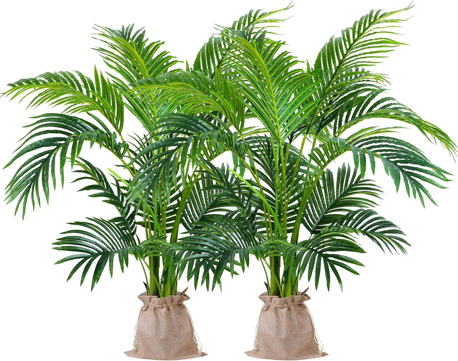 Worth Garden 4ft Artificial Areca Palm Plant, Fake Cane Palm Silk Tree Indoor Outdoor, Dypsis Lutescens