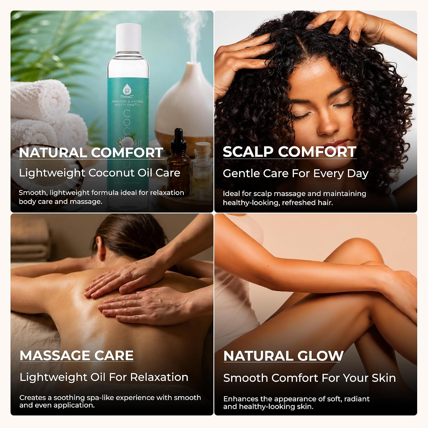 Pursonic Pure Unscented Fractionated Coconut Oil - 16 Oz Multipurpose Oil for Skin, Hair, Body Massage & Makeup Removal - Carrier Oil for Essential Oils and Aromatherapy