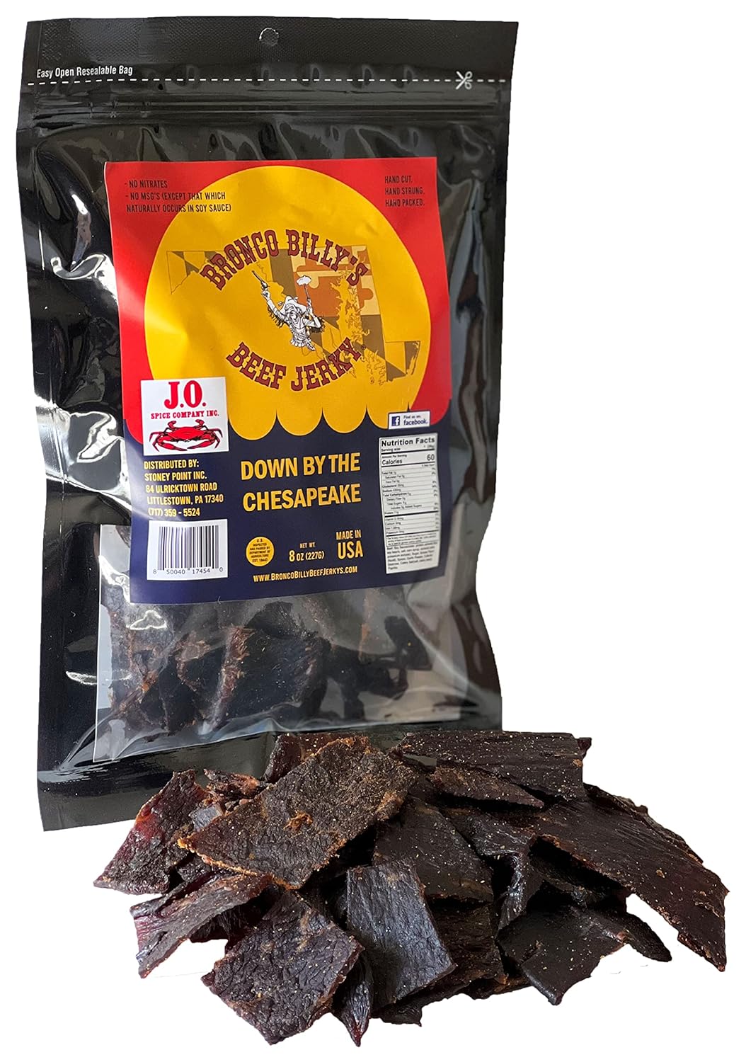 Bronco Billy's Beef Jerky Hickory Smoked Old Country Half Pound Resealable Bag