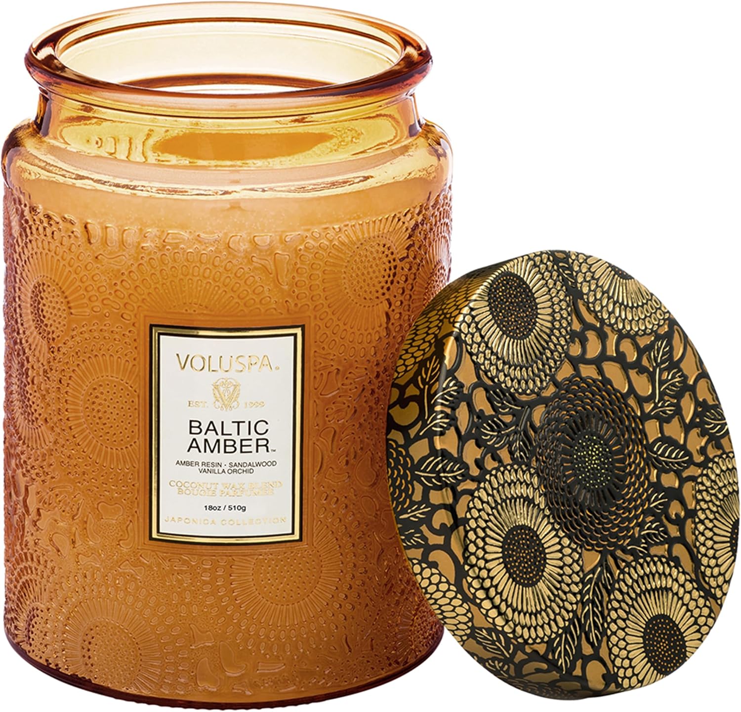 Voluspa French Cade Lavender Large Scented Candle Jar 18 Oz, 100 Hr Burn | Coconut Wax Blend in Decorative Glass, Clean Even Burn, USA Handcrafted Gift for Hosts, Fragrance Lovers & Relaxed Rooms