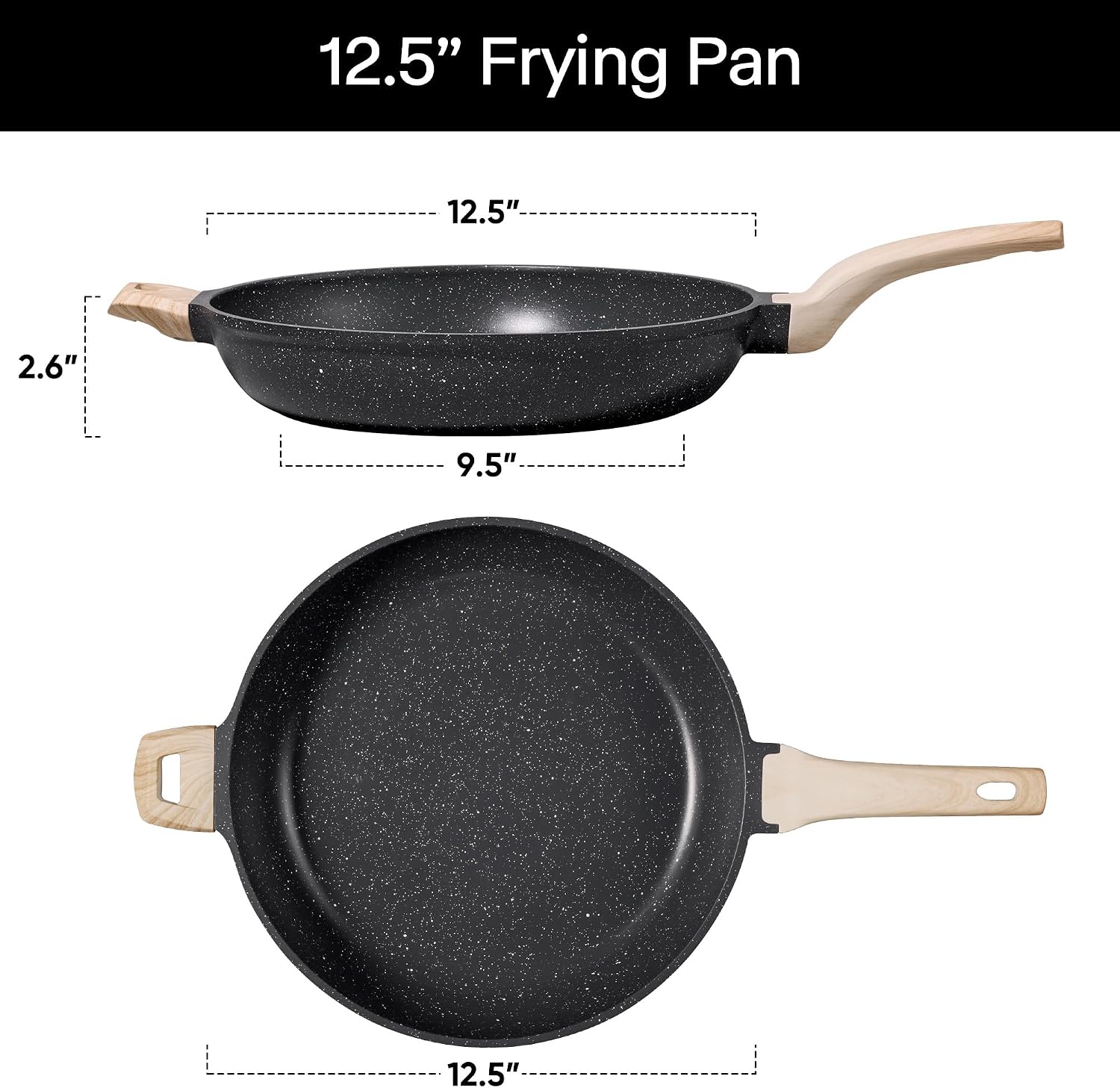 CAROTE Nonstick Frying Pan, 8 Inch Classic Granite Skillet | Kitchen Healthy Non Toxic Stone Cookware,All-Stovetop Compatible, Cool Handle, Easy to Clean, PFOA Free