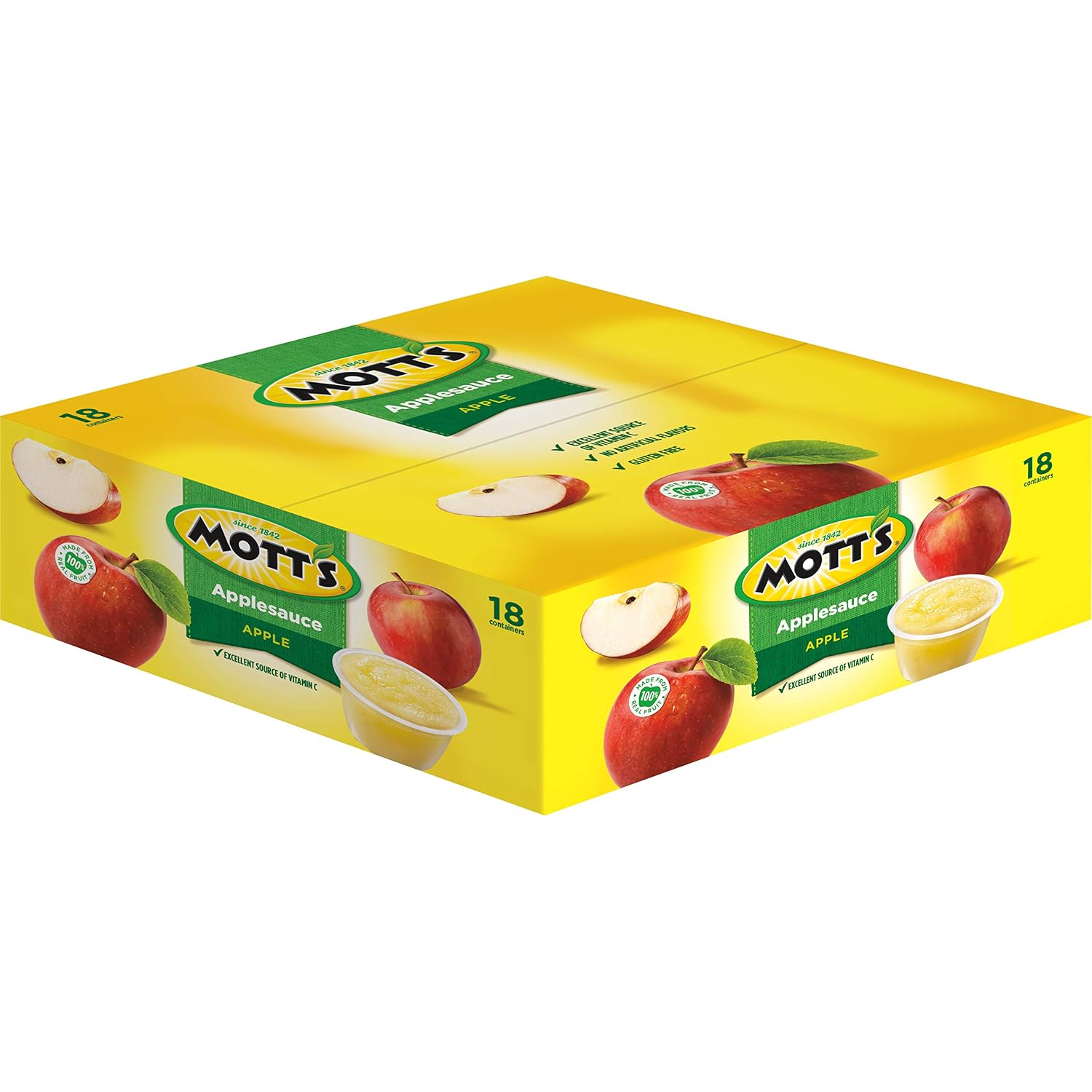 Mott's Applesauce, 4 Oz Cups, 36 Count, No Artificial Flavors, Good Source of Vitamin C, Nutritious Option for The Whole Family