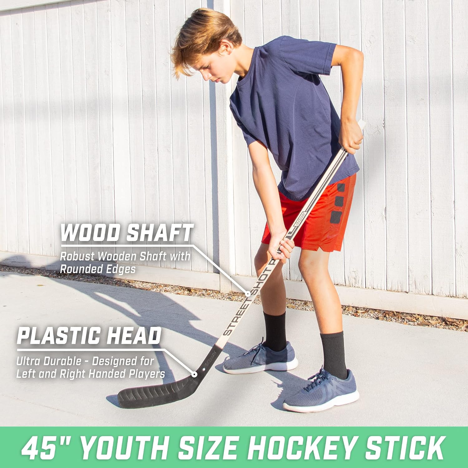 GoSports Street Hockey - Choose Between Goal Set with Sticks, Balls (6 Pack) or Sticks (2 Pack)