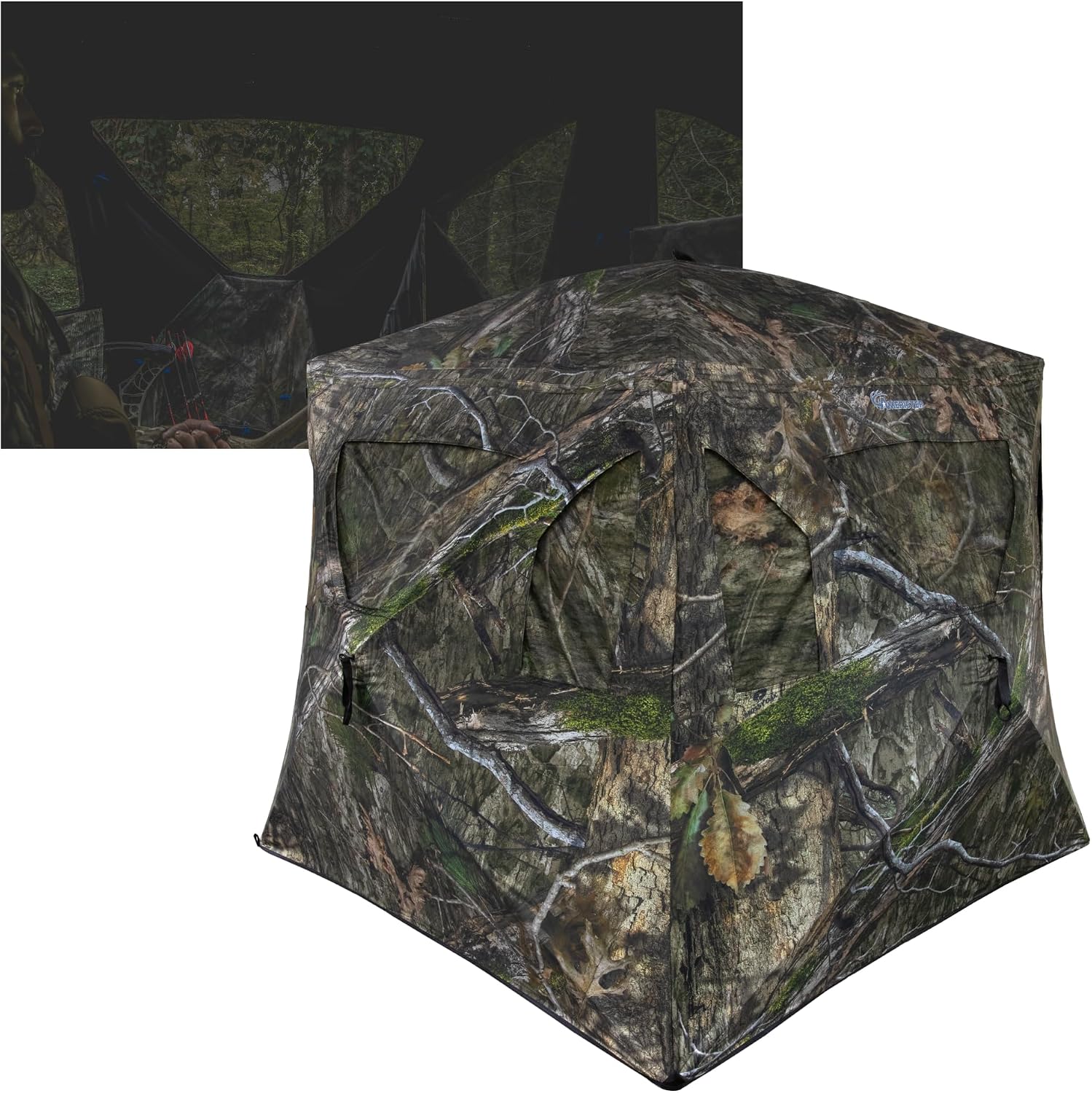 Ameristep Brickhouse Hunting Blind | 3-Person Ground Blind in Mossy Oak Break-Up Country, One Size