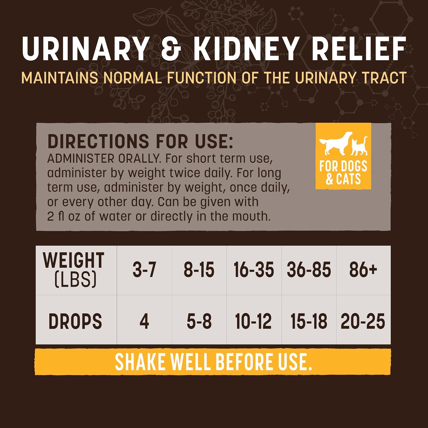 Earth Animal Apothecary - Urinary & Kidney Relief for Dogs & Cats - 2 fl oz | Herbal Remedies Liquid Supplement Blend - Uva Ursi, Couch Grass, Gravel Root, Yarrow, Cleavers, Marshmallow Root, Cornsilk