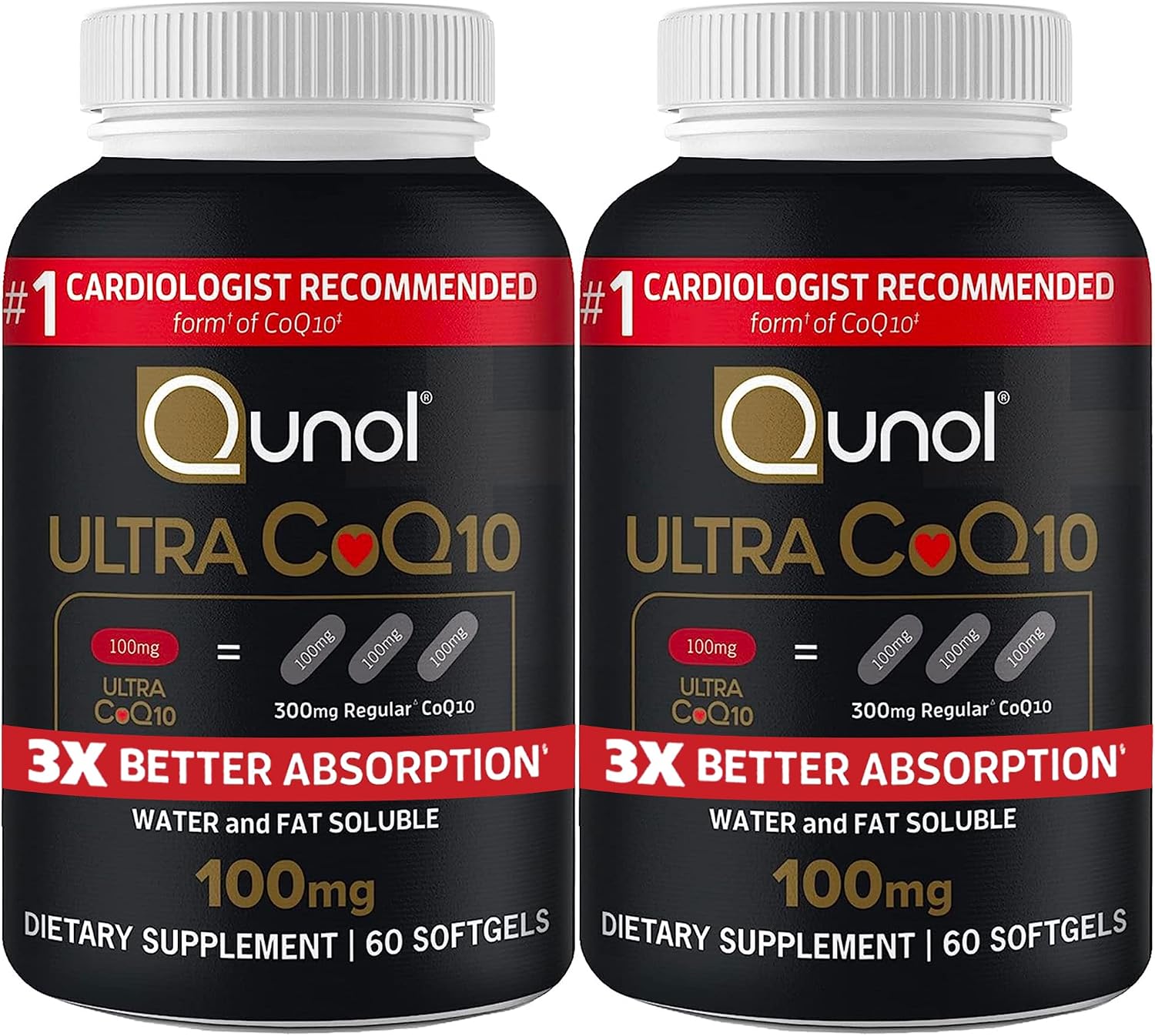 Qunol Ultra CoQ10 100mg, 3X Better Absorption, Antioxidant, 240 Softgels | #1 Cardiologist Recommended Supplement for Heart Health, Coenzyme Q10 Supplement to support Vascular Health & Cellular Energy