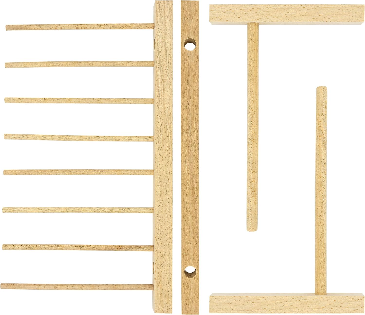 Southern Homewares Collapsible Wooden Pasta Drying Rack – Natural Beechwood Pasta Hanger for Fresh Pasta, Noodles