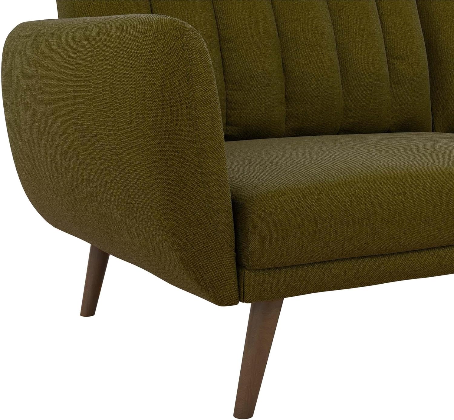 Novogratz Brittany Futon Sofa Bed and Couch Sleeper, Camel Faux Leather