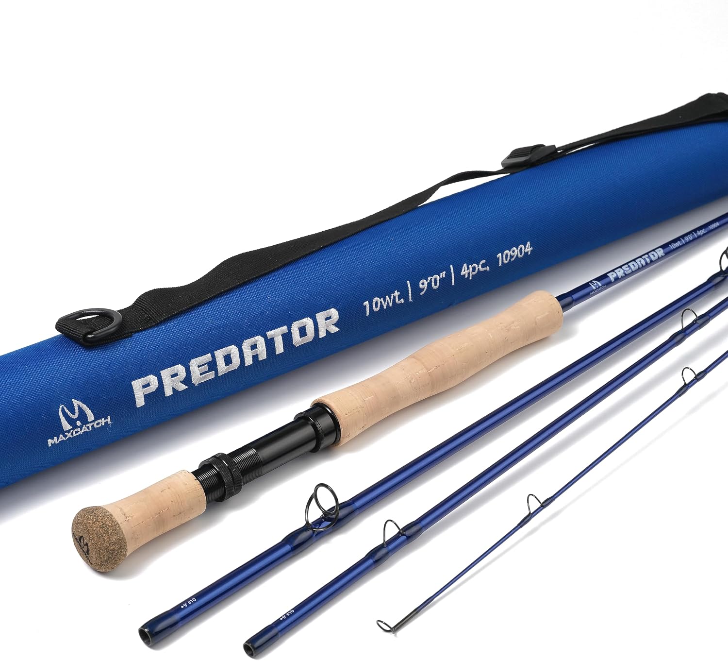 M MAXIMUMCATCH Maxcatch Predator Big Game and Saltwater Fly Fishing Rod: 7'11''/9'/9'2''/10', 4-Piece, 8/9/10/11/12 Weight