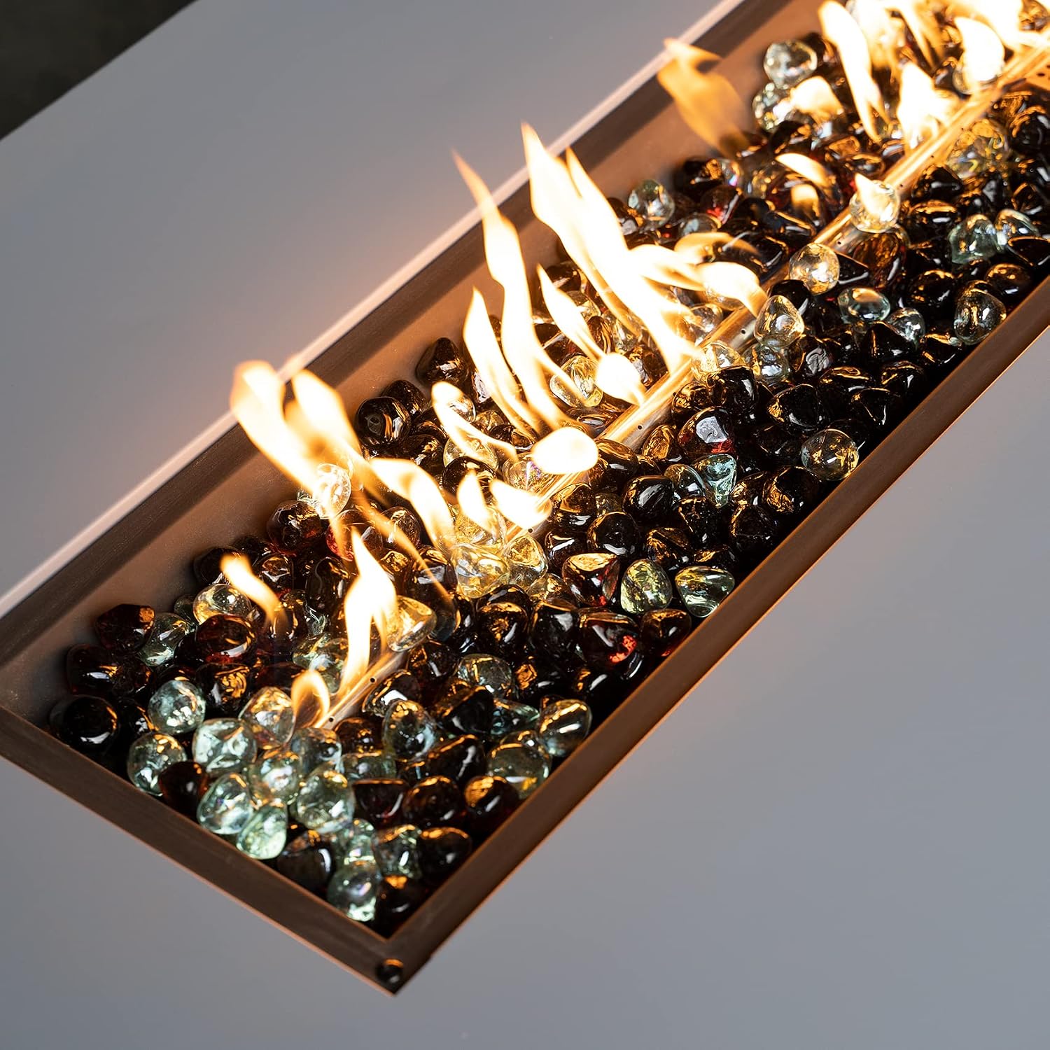 Mr. Fireglass 10 Pounds 1 Inch Diamond Fire Glass, High Luster Crystal Ice | Reflective Fire Pit Glass Rocks,10 lbs, For Propane & Natural Gas Fire Pits Table Fireplace & Lanscape