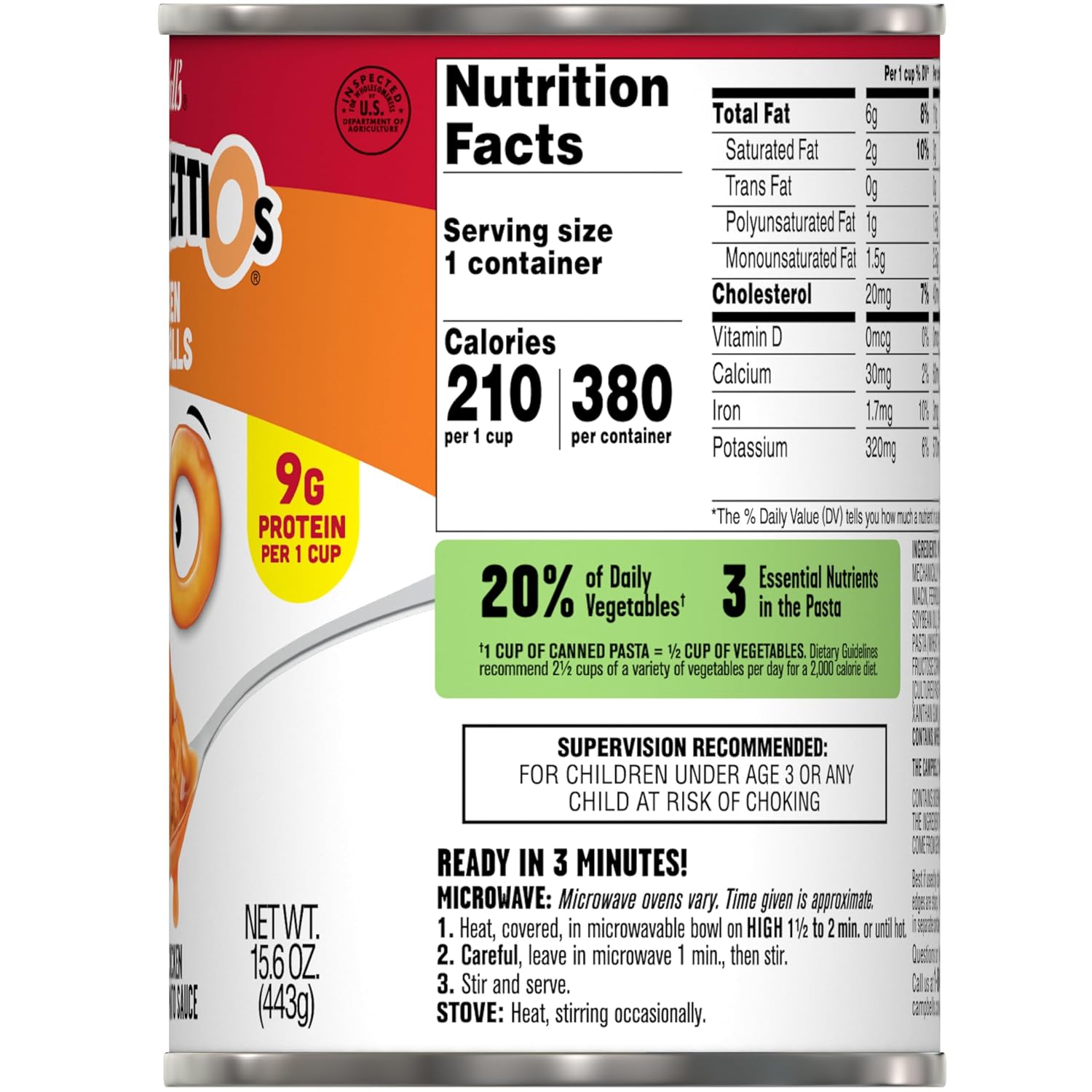 SpaghettiOs Original Canned Pasta, 15.8 oz Can (Pack of 4)