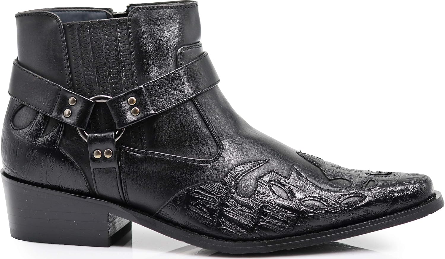 Enzo Romeo WT11 Men's Western Cowboy Motorcycle Ankle Boots