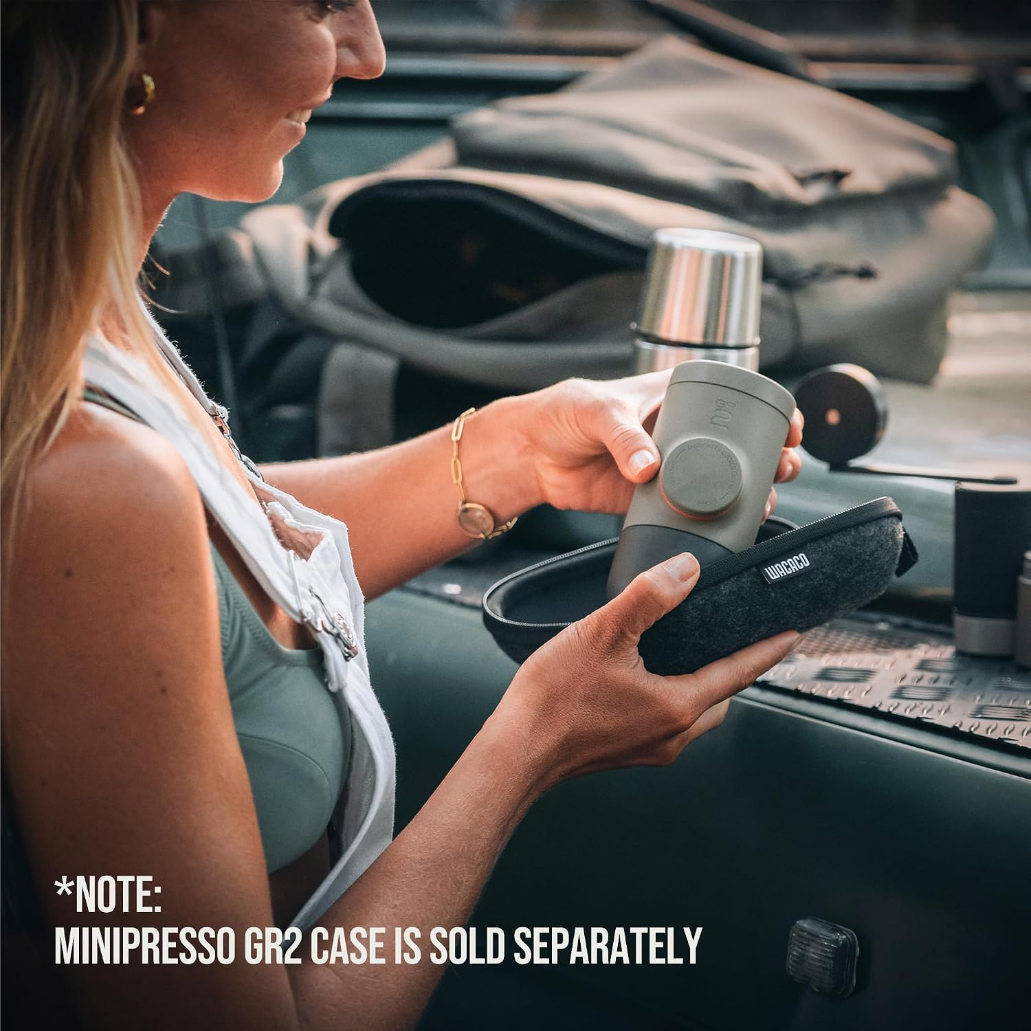 Wacaco Minipresso GR, Portable Espresso Machine, Compatible Ground Coffee, Hand Coffee Maker, Travel Gadgets, Manually Operated, Perfect for Camping, Hiking