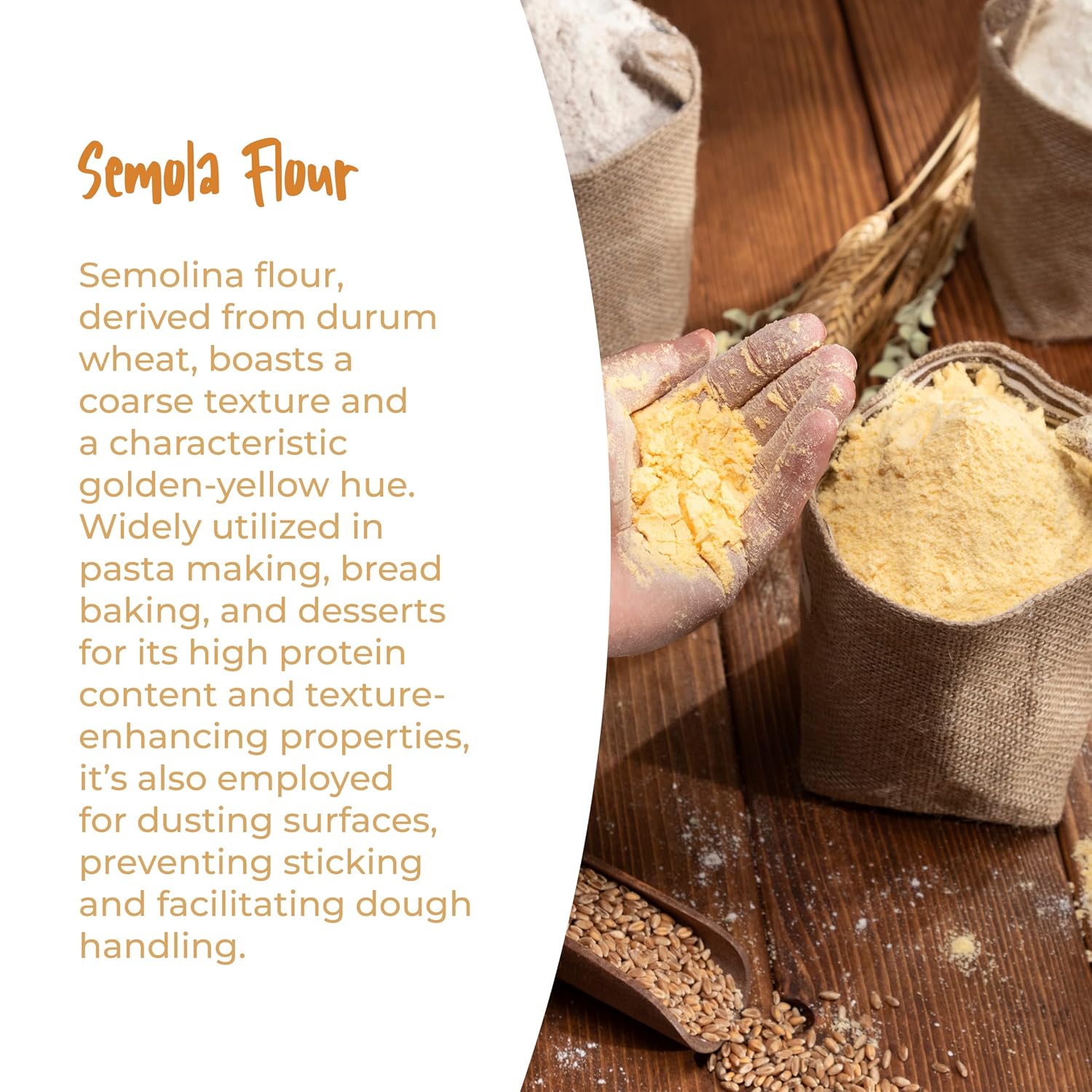 Antimo Caputo Semolina Wheat Flour 2.2 LB (Pack of 6) Bulk - Italian Durum Semola Di Grano - All Natural Dough for Fresh Pasta