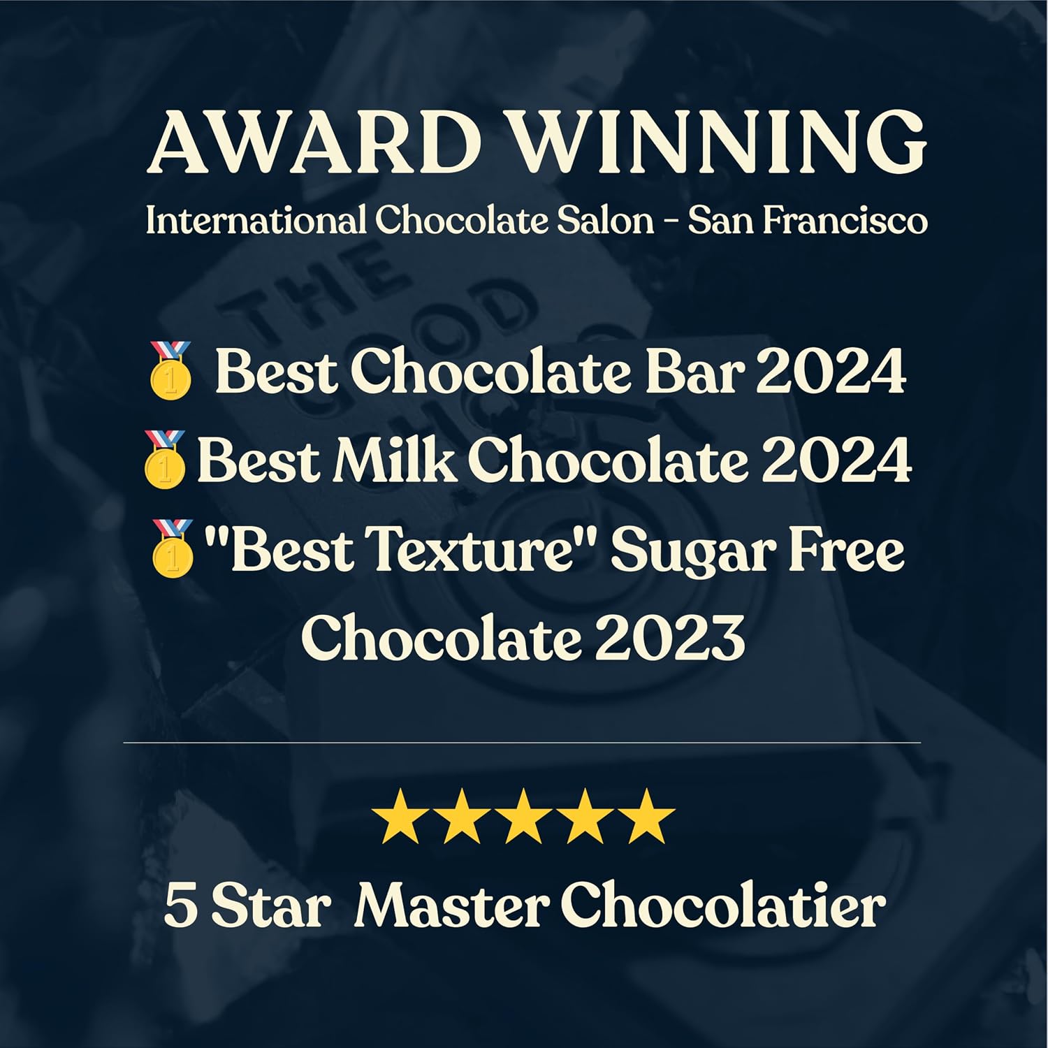 THE GOOD CHOCOLATE – Dark Chocolate Bars with Zero Sugar & Lower Net Carbs – Keto Chocolate Bar with Lower Calories, All Natural and Non-GMO Keto Snacks, 2.5 oz (6 Bars Value Pack)