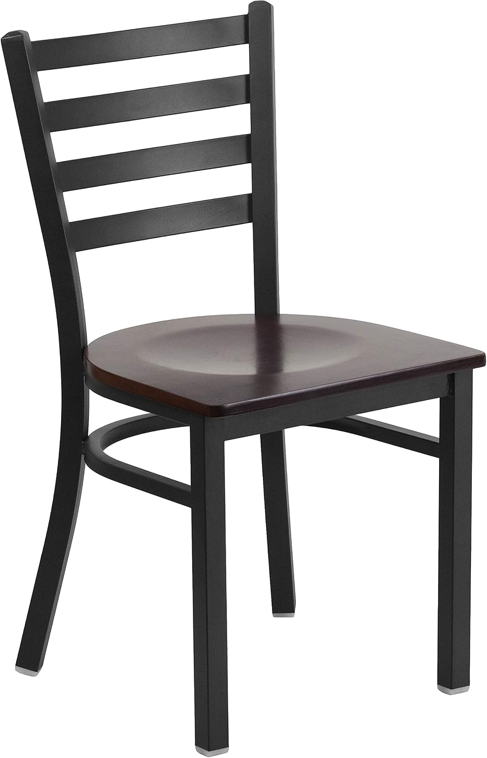 Flash Furniture Hercules Series Commercial Ladder Back Restaurant Chairs, Modern Lightweight Metal Dining Chairs with Padded Seats, Set of 2, Black