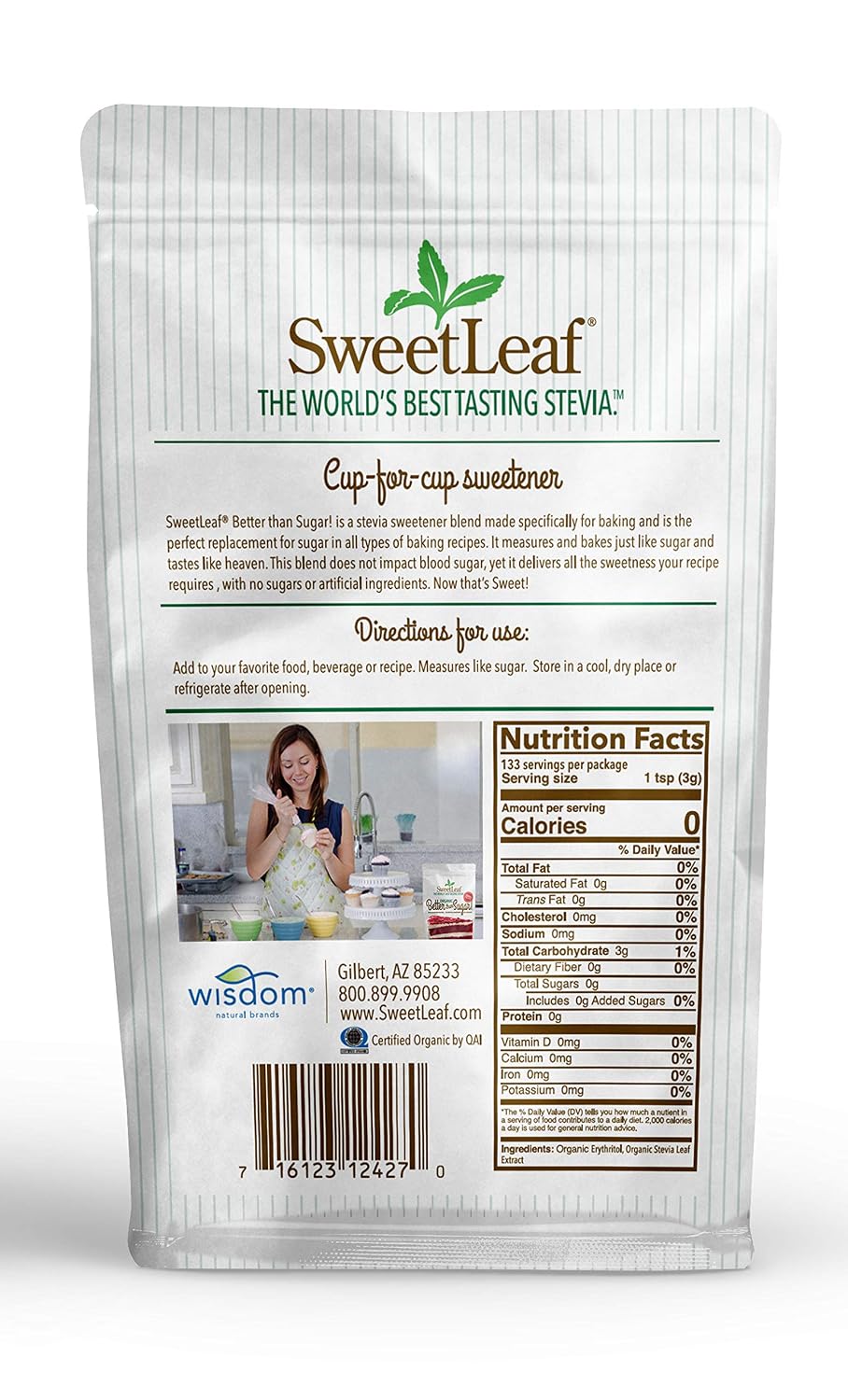 SweetLeaf Better Than Sugar Sweetener Alternative - 12.7 Oz | Powdered Sugar Substitute with Stevia & Erythritol, Use for Frosting, Baking, Coffee, Keto Friendly