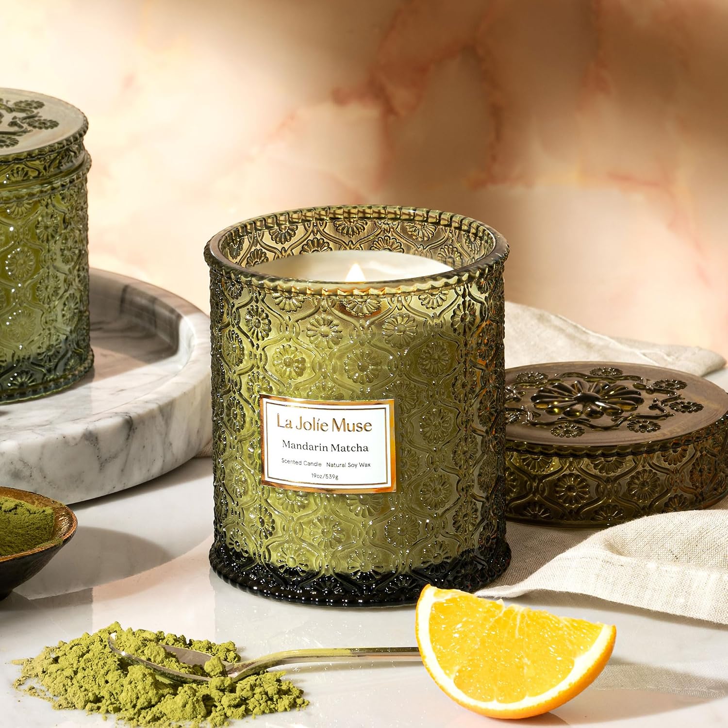 LA JOLIE MUSE Starlit Fir Pine Scented Candles for Home,19 oz Natural Soy