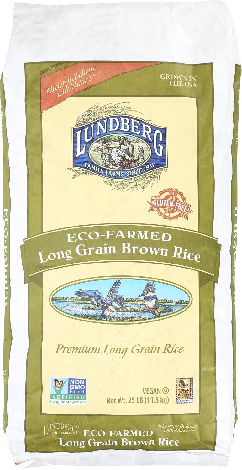Lundberg Basmati Rice, Long Grain White Rice - Non-Sticky, Fluffy, Nutty, Aromatic Rice, Vegan Food, Healthy Meals, Gluten-Free, Grown in California, 64 Oz