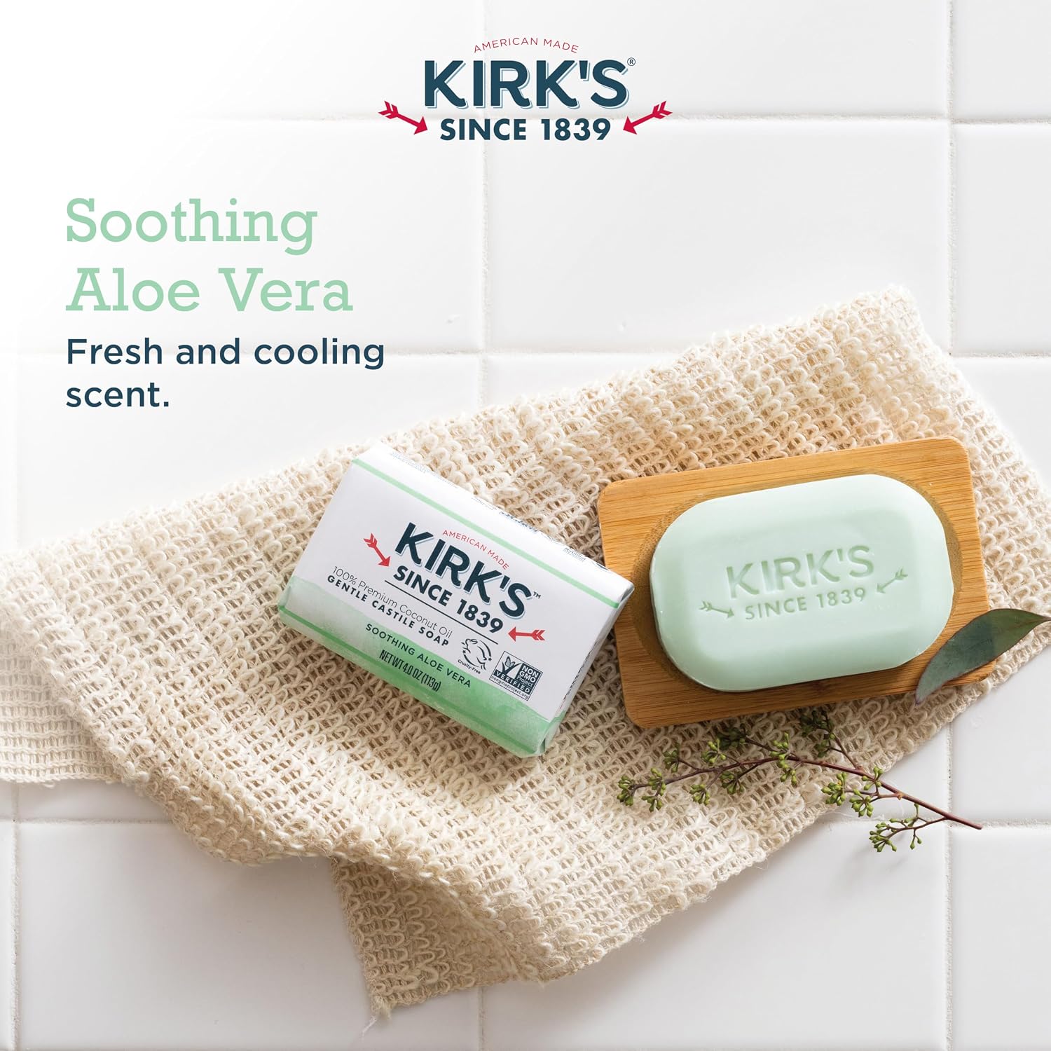 Kirk's Original Coco Castile Soap Fragrance Free 4 oz, Pack 18