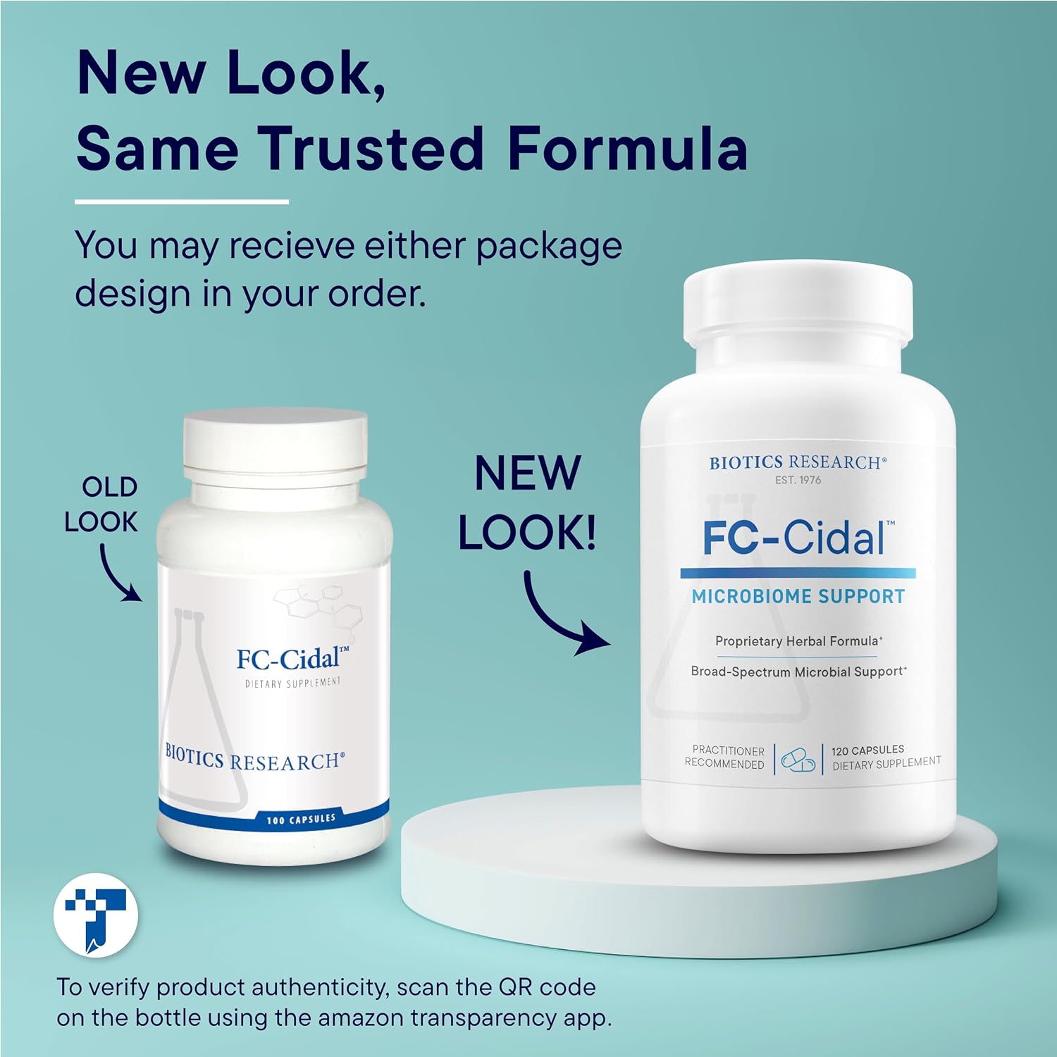 BIOTICS RESEARCH FC Cidal™ Herbal Blend Complete GI Gut Health for Women & Men- 500 mg/Serving - 7 Herbs Proprietary Blend Supplement Supports