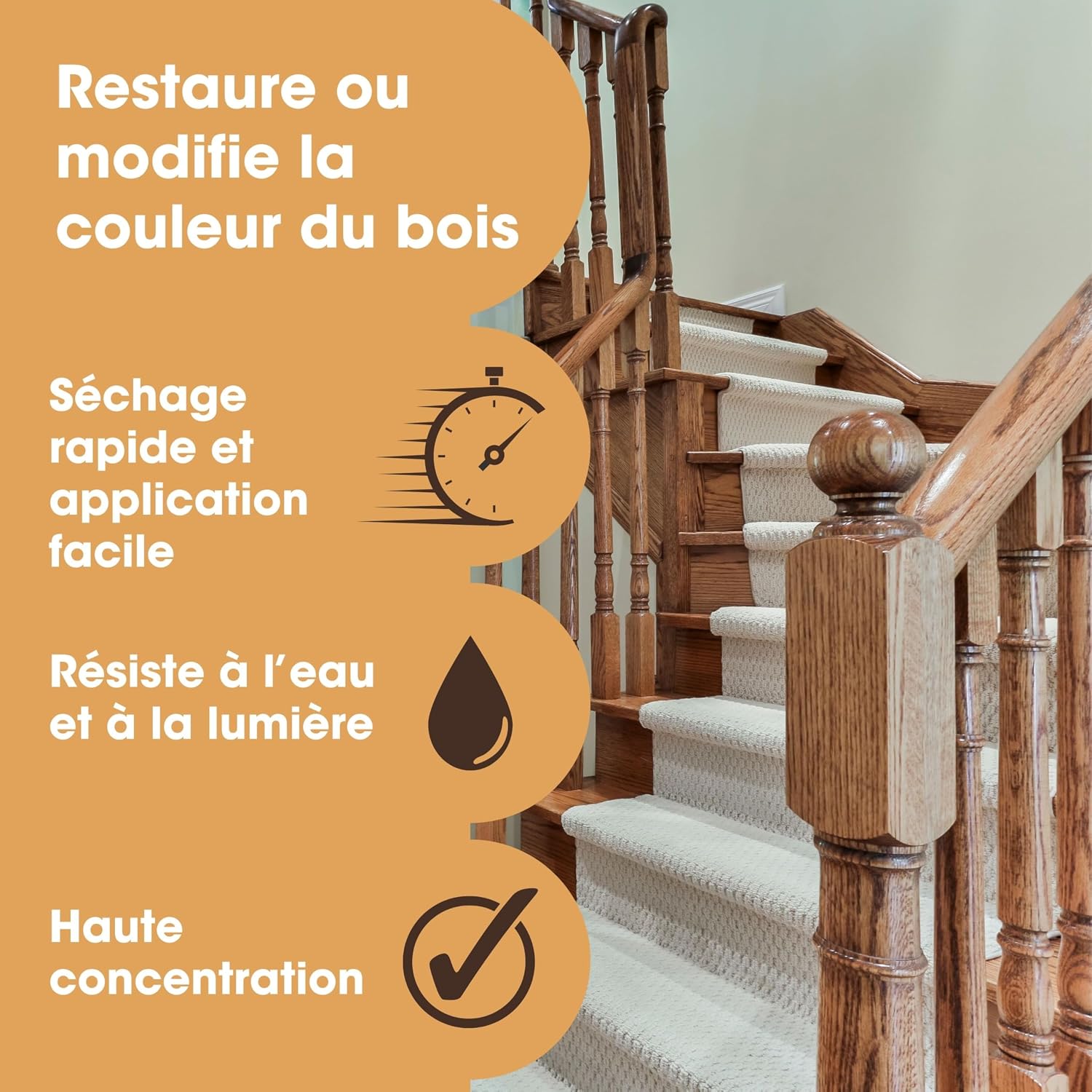 Furniture Clinic Wood Stain | Dark Oak | Water Based | Fast Drying, Low Odor