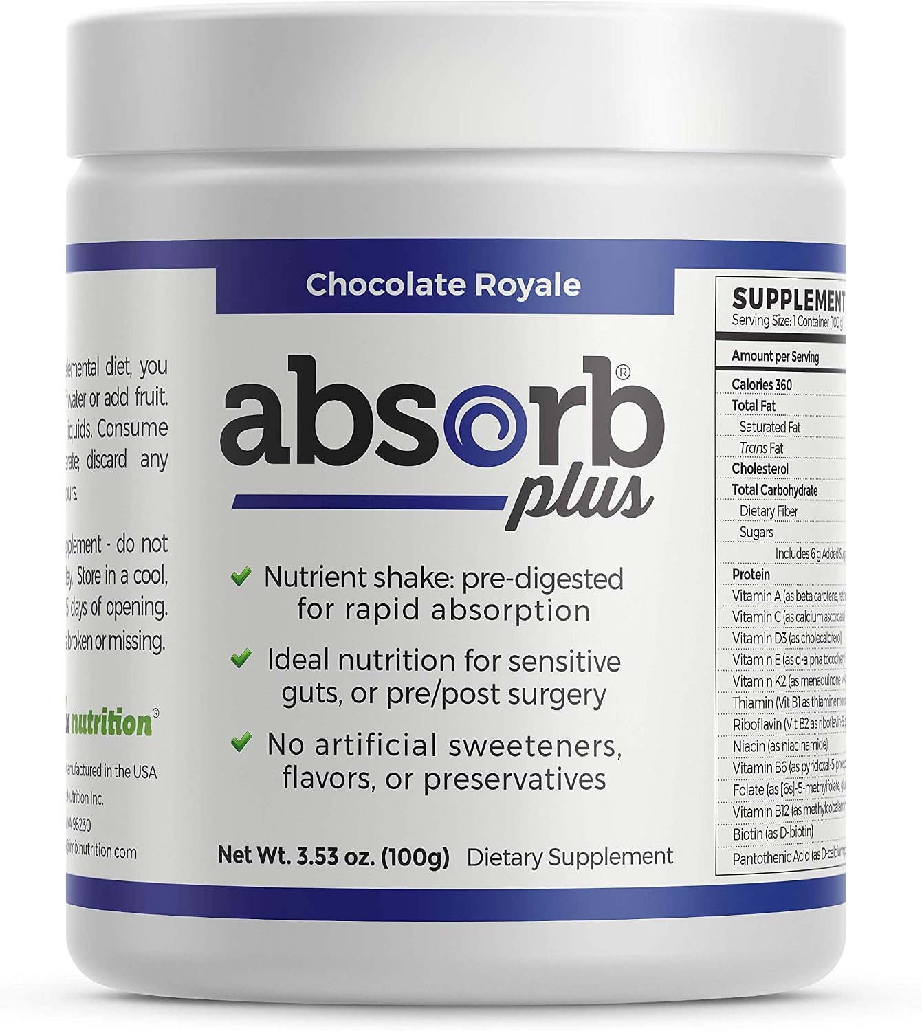 Isolate Protein - Diet Supplement for Improved Gut Health, Extra Nutritional Support, Non-GMO, Gluten-Free, Lactose-Free, Casein-Free (2.2 Lbs, Simply Vanilla)