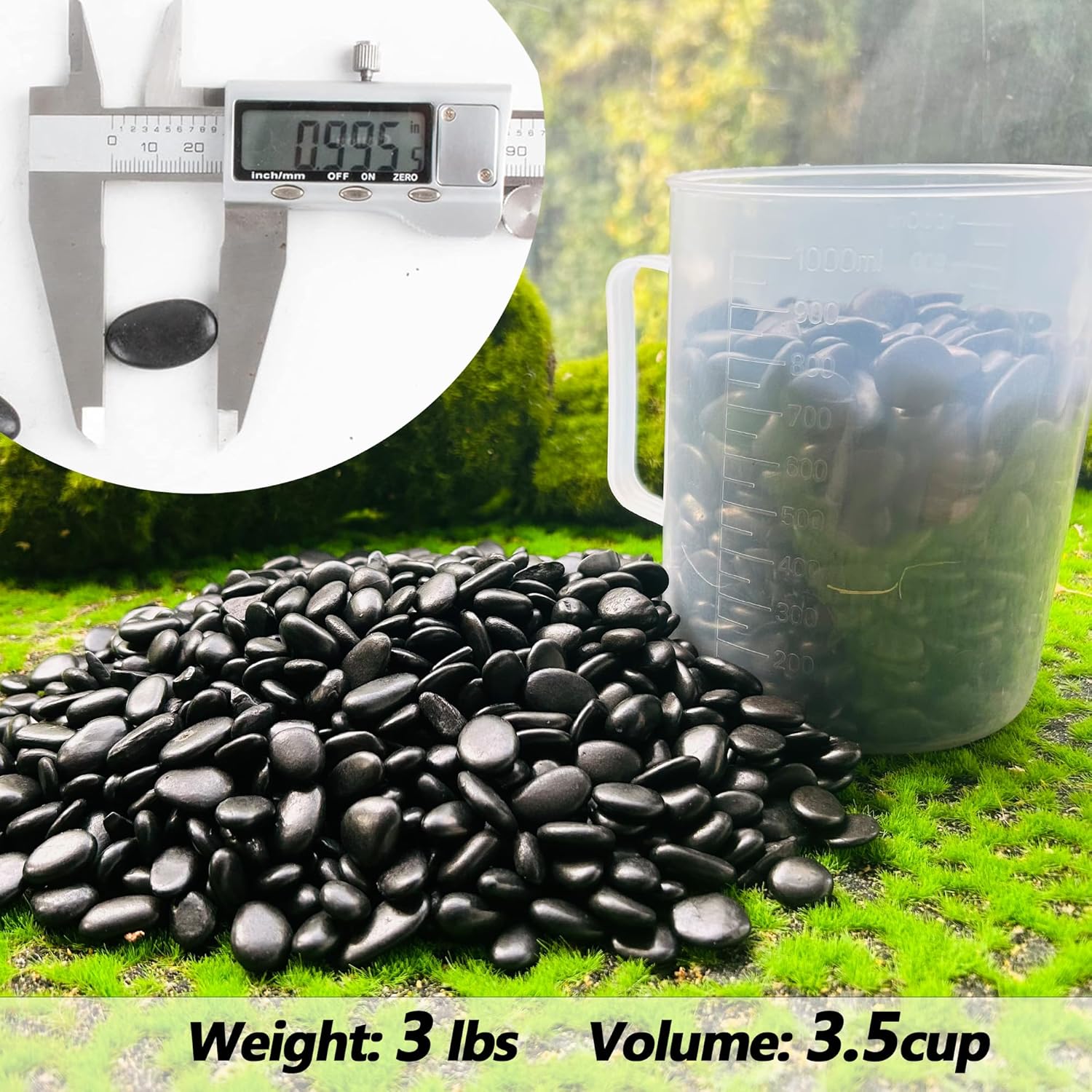 Pebbles for Plants 3 lb Natural Garden Decorative Stone Outdoor Aquariums Gravel 1-1.5 Inches