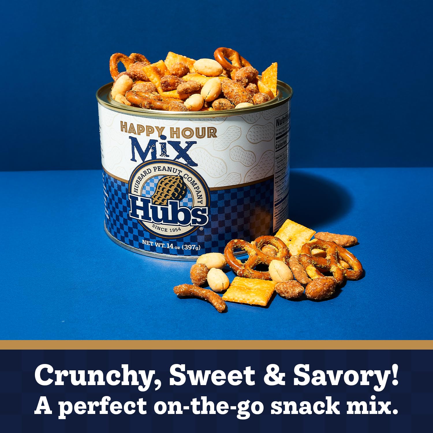 Hubs Peanuts Premium Salted Virginia Nuts, Non-GMO, Gluten Free Healthy Snacks - Irresistible Crunch & Flavored Peanuts - Made from Premium Ingredients - Vacuum-Sealed Tin - 2 Packs of 40 oz Cans