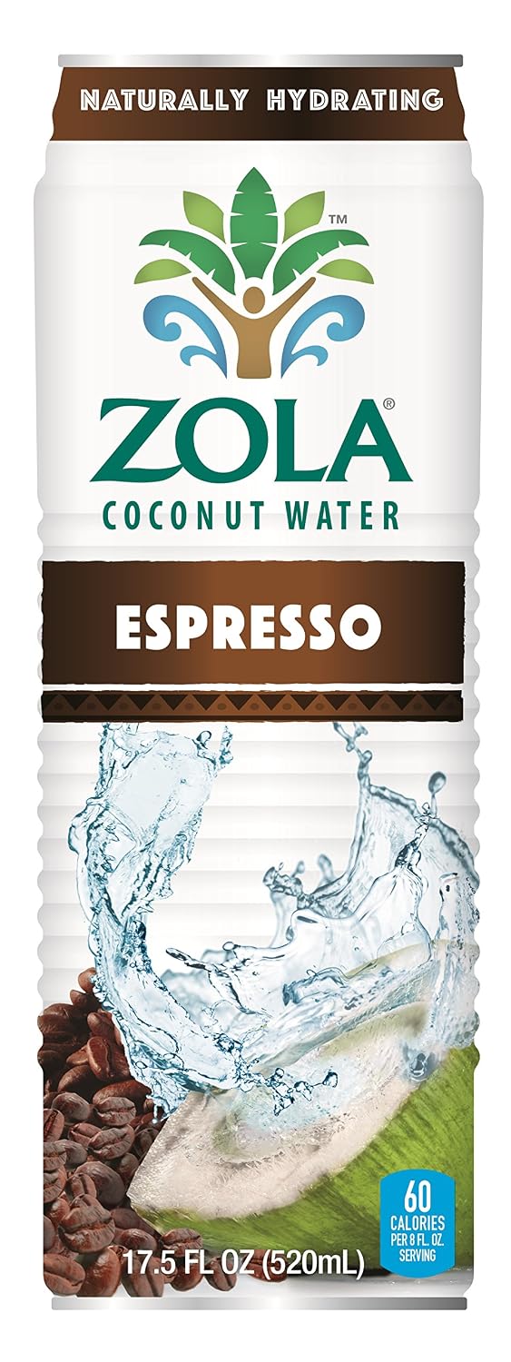 Zola 100% Pure Coconut Water, 17.5 Fl Oz (Pack of 12)